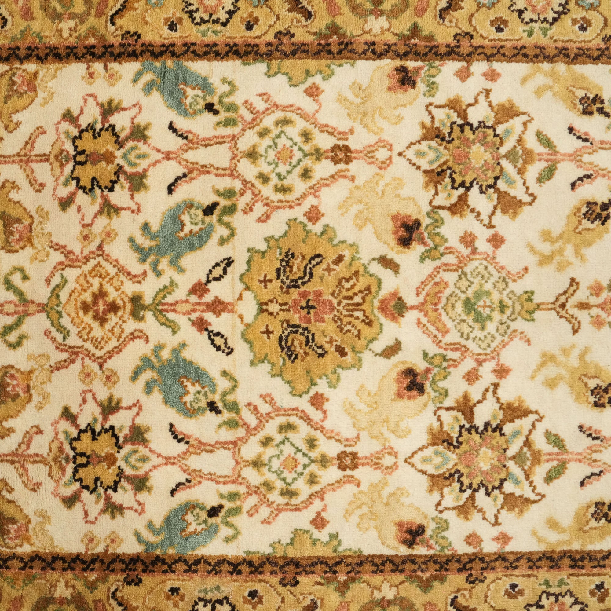 Mahal Serisi El Dokuma Kahverengi Uşak Desenli Yün Halı