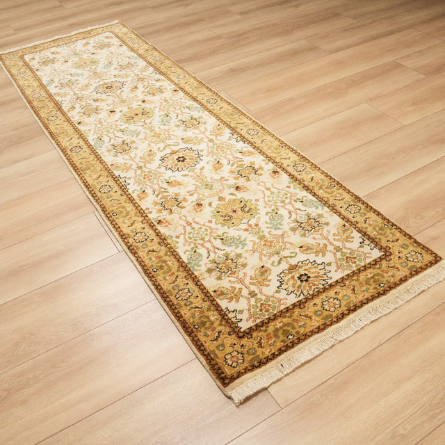 Mahal Serisi El Dokuma Uşak Desenli Kahverengi Yün Halı, 79x253 cm — Halıcızade