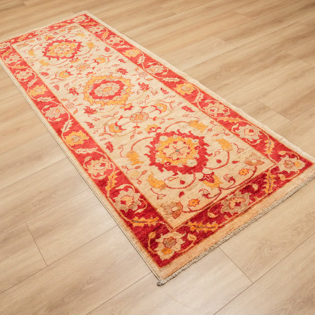 Mahal Serisi El Dokuma Uşak Desenli Kırmızı Yün Halı, 86x231 cm — Halıcızade