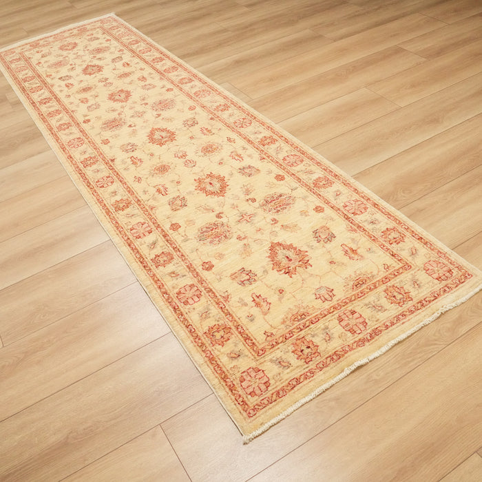 Mahal Serisi El Dokuma Yün Uşak Desenli Krem Klasik Halı, 84x294 cm — Halıcızade