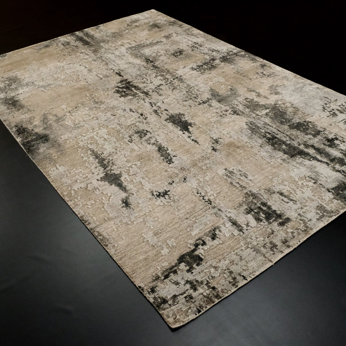 Maison Serisi El Dokuma Soyut Desenli Gri Halı, 195x300 cm — Halıcızade