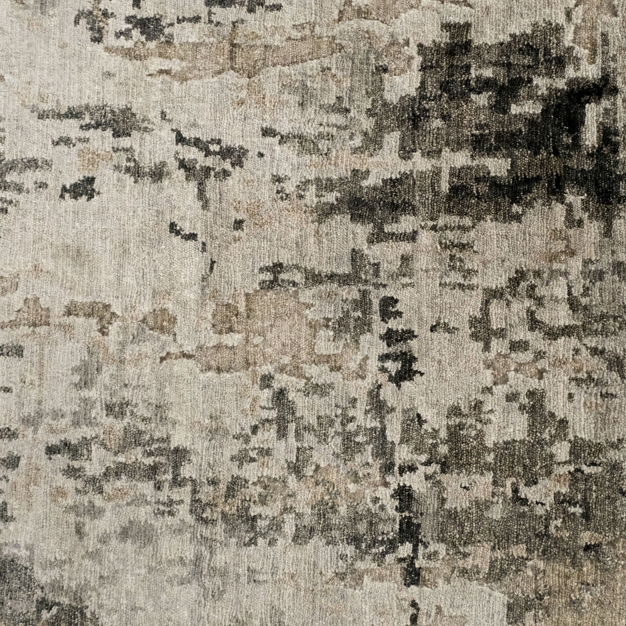 Hand Woven Abstract Patterned Gray Carpet