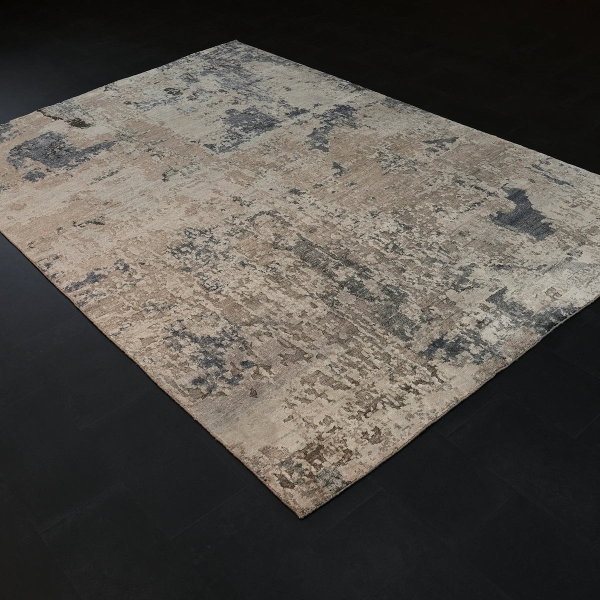 Maison Serisi El Dokuma Soyut Desenli Gri Viskon Halı, 202x299 cm — Halıcızade