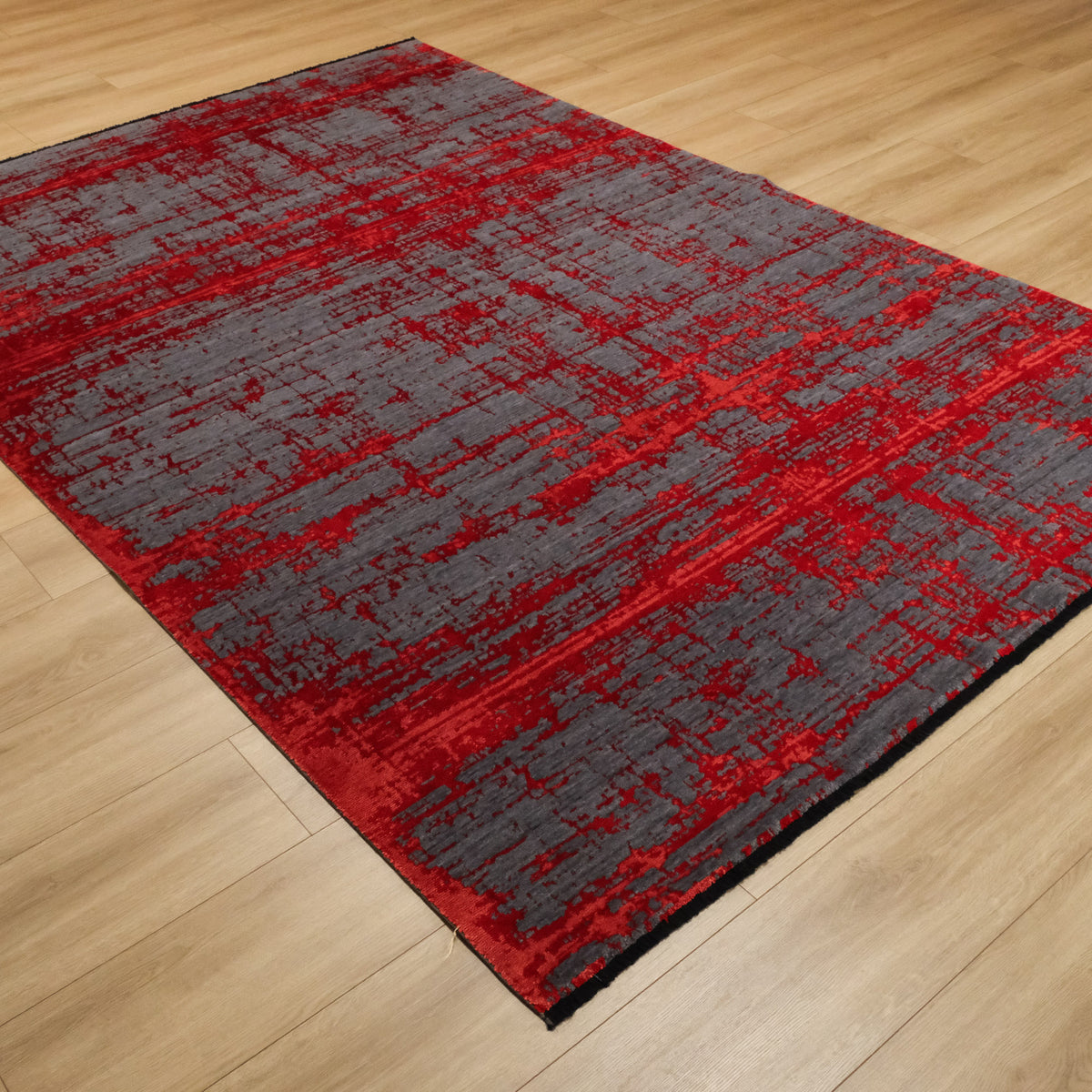 Tezgah Dokuma Soyut Desenli Kırmızı Halı, 200x300 cm — Halıcızade