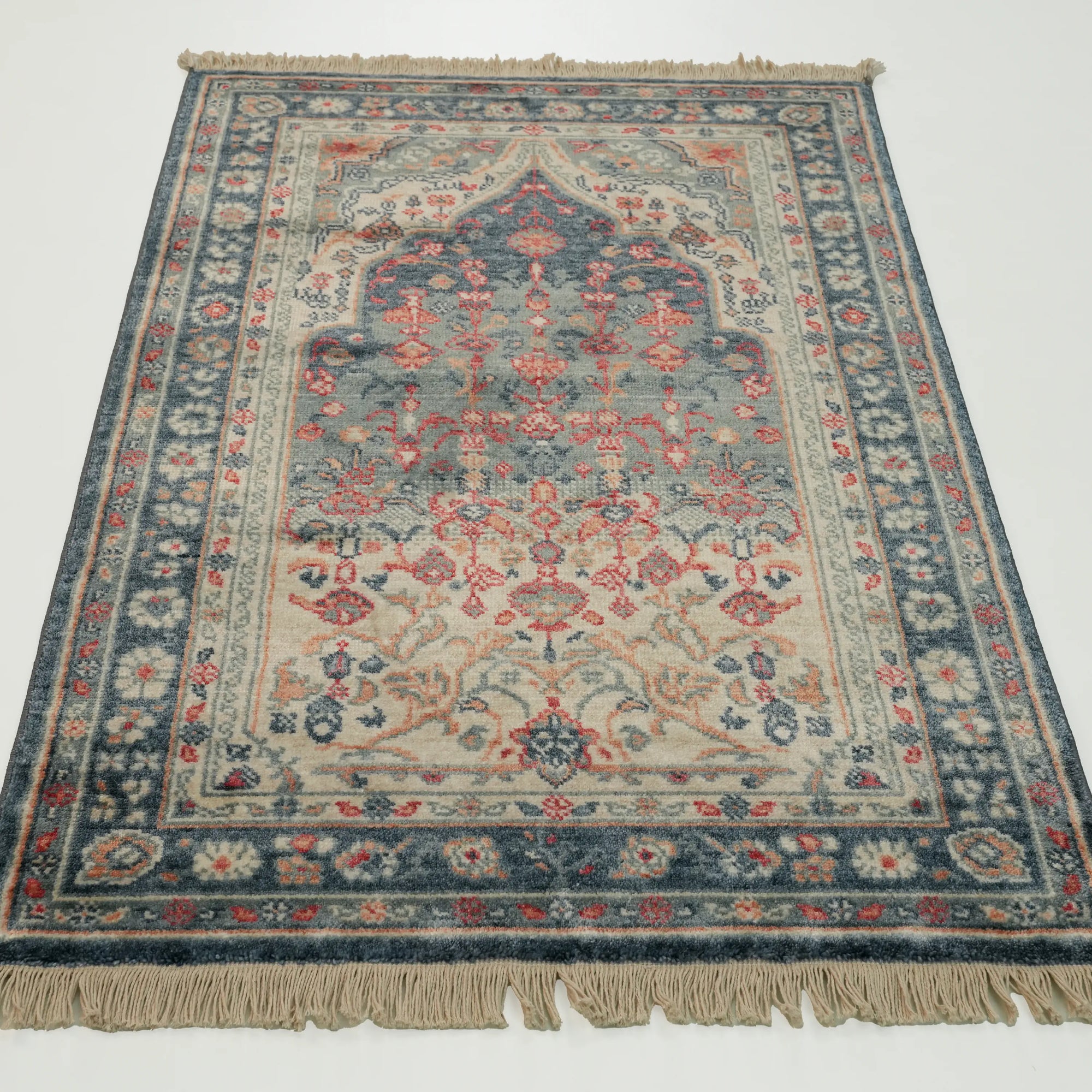 Mihrap Desenli Tencel Tezgah Dokuma Halı Seccade — 80x130 cm