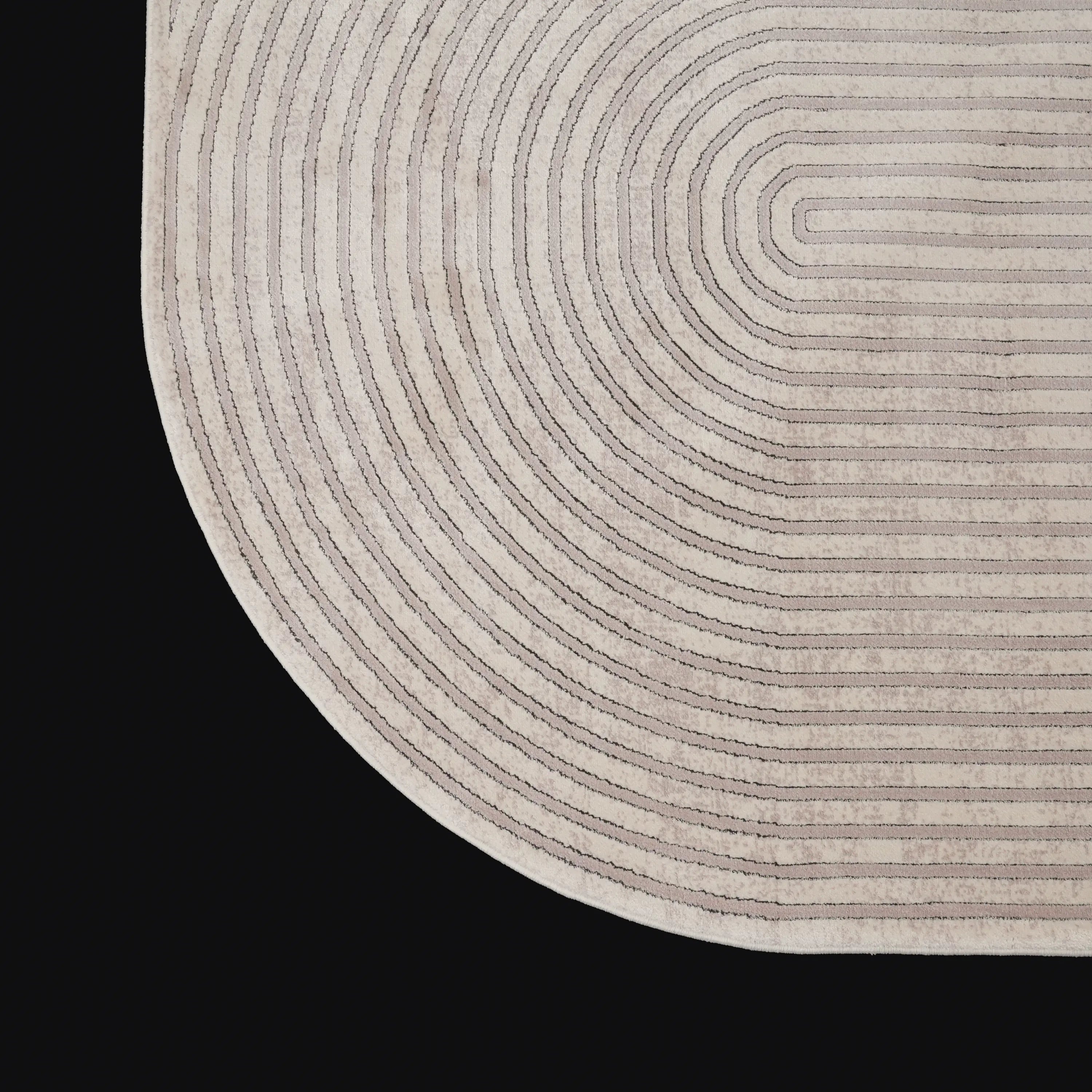 Lapis Serisi Çizgi Desenli Krem Viskon Halı