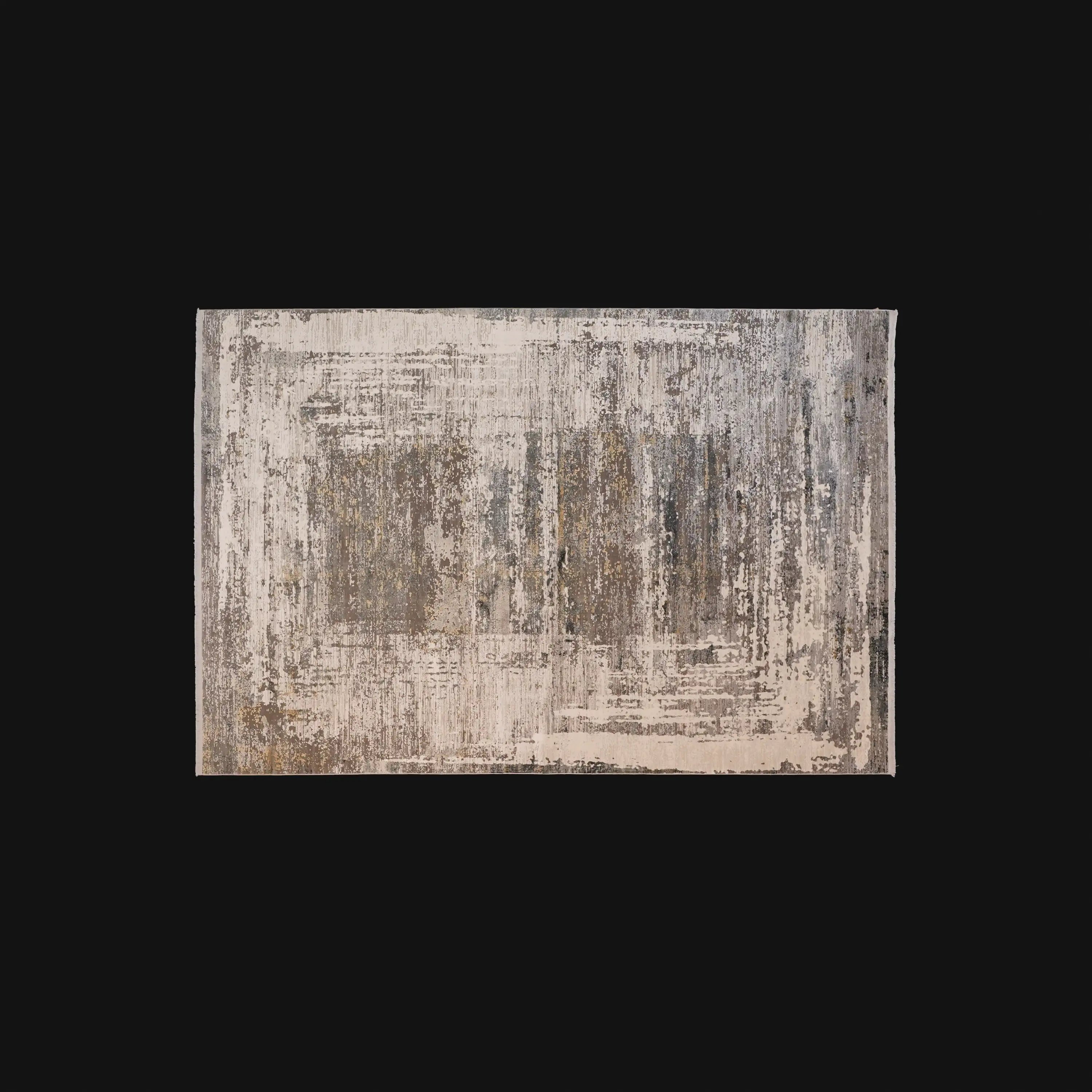 Mermer Serisi Soyut Desenli Gri Yoğun Viskonlu Halı