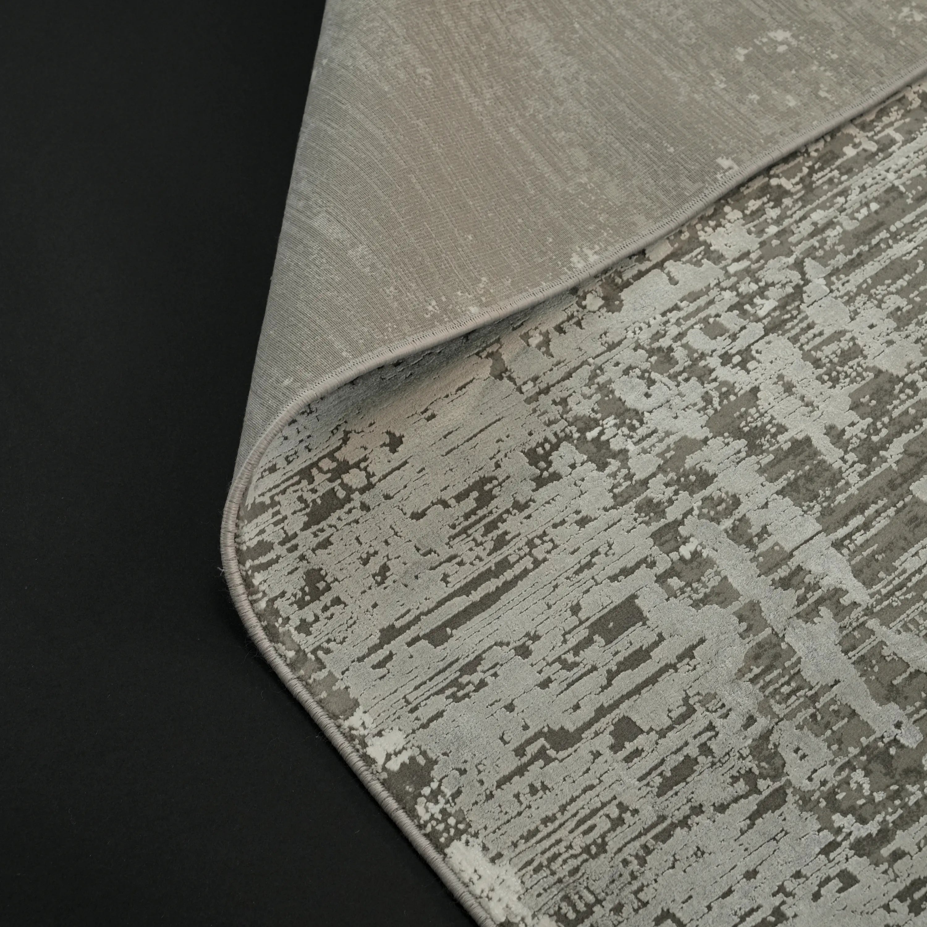 Marble Series Abstract Patterned Gray Dense Viscose Modern Rug