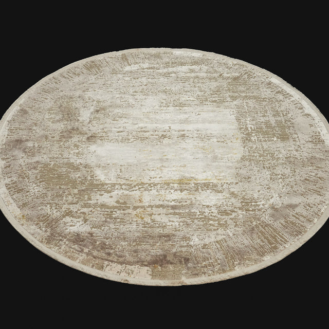 Mermer Serisi Yoğun Viskonlu Modern Yuvarlak Halı, bej, 160x160 – 250x250 cm — Halıcızade