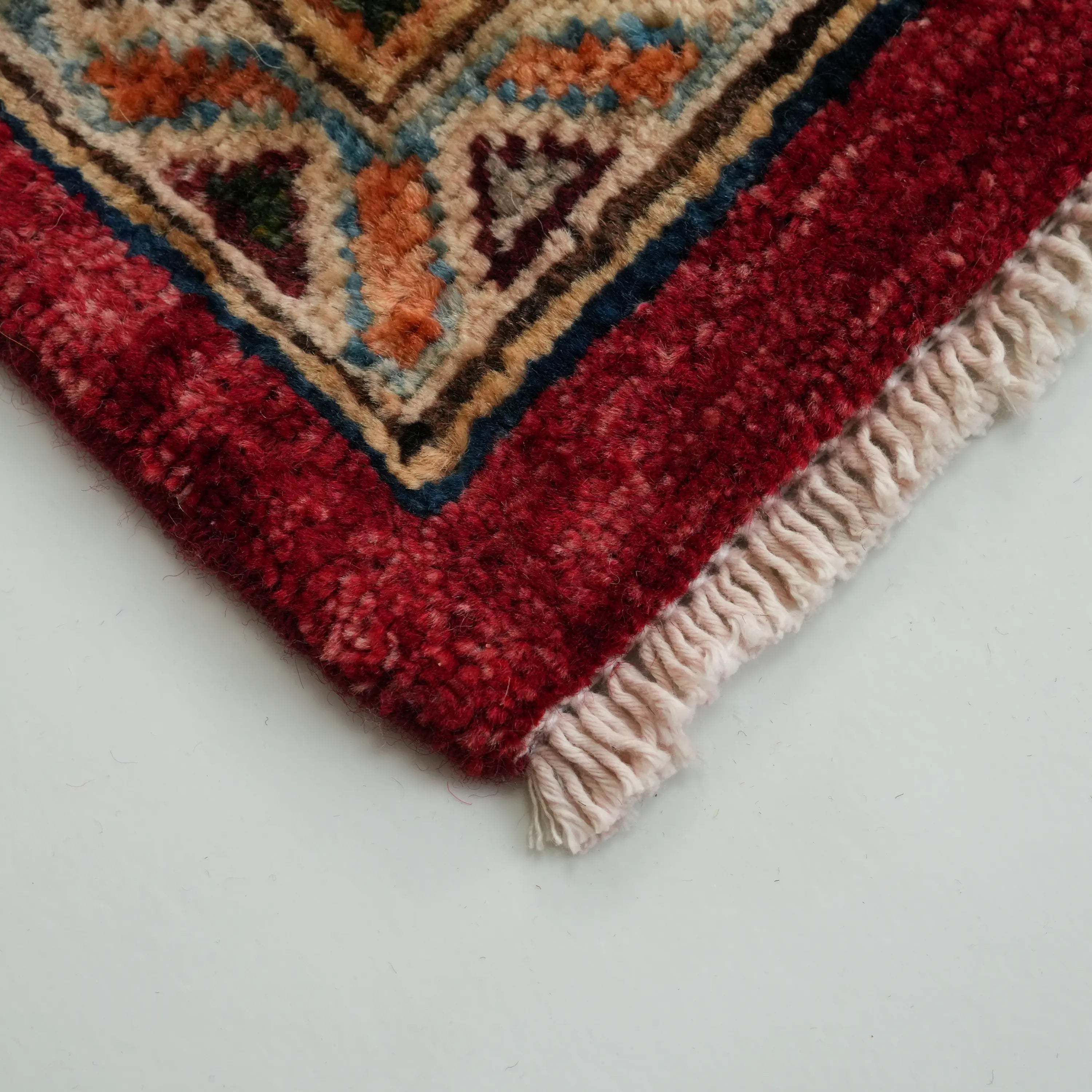 Mihman Series Handwoven Anatolian Patterned Red Wool Rug