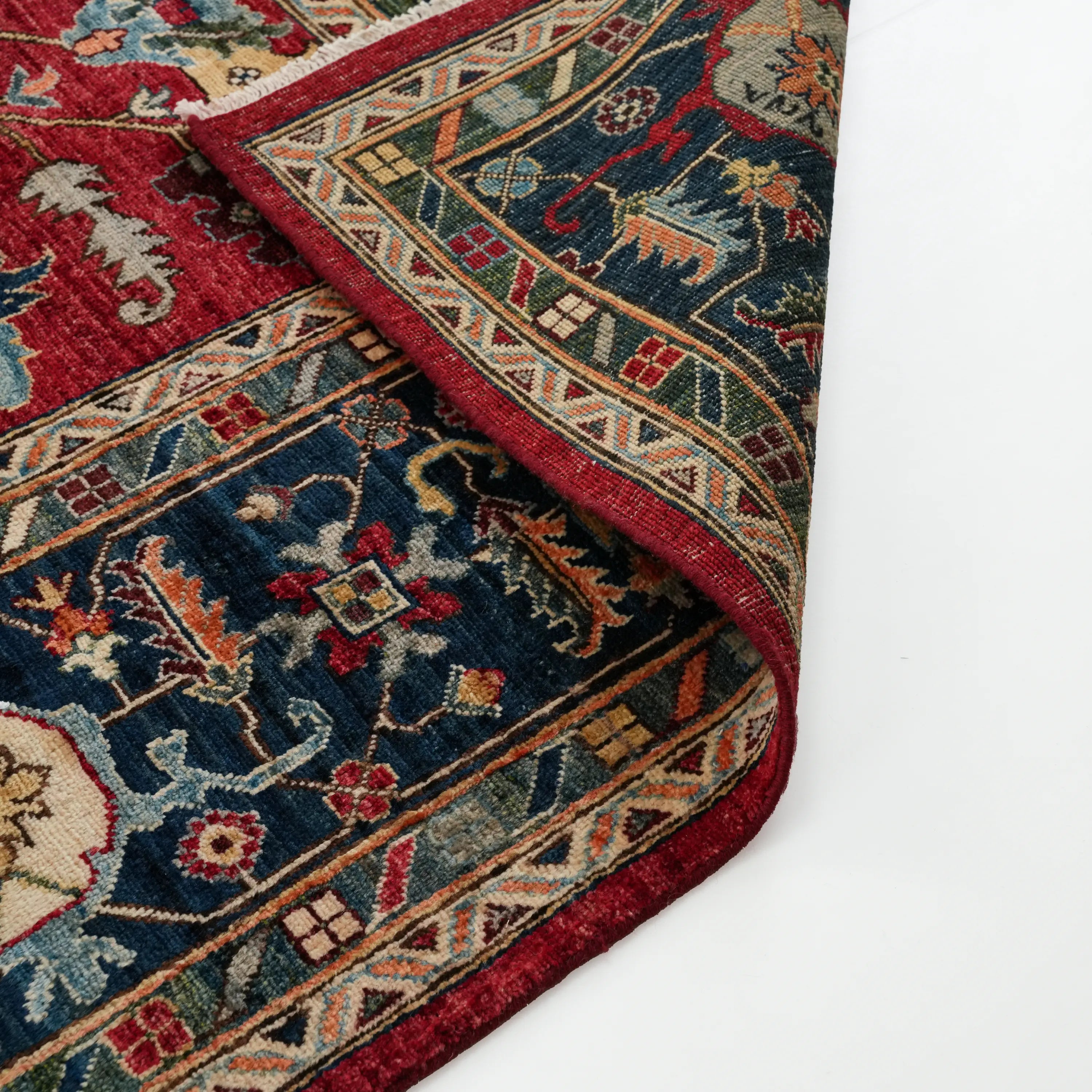 Mihman Series Handwoven Anatolian Patterned Red Wool Rug