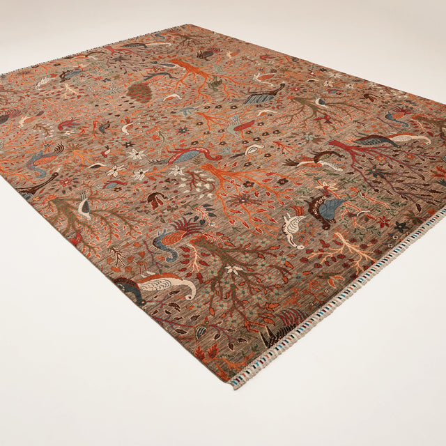 Mihman Serisi El Dokuma Çiçek Desenli Rengarenk Yün Halı, 275x360 cm — Halıcızade