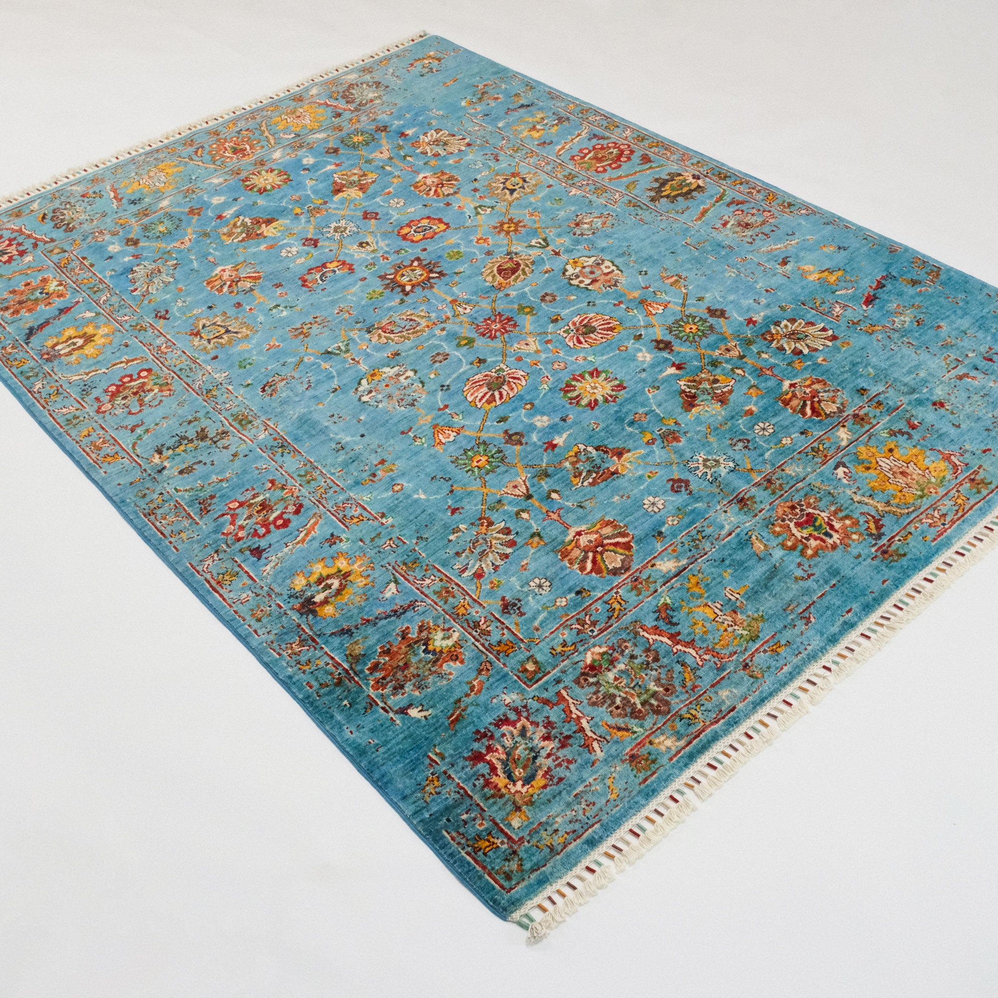Mihman Series Hand-Woven Uşak Patterned Colorful Wool Carpet