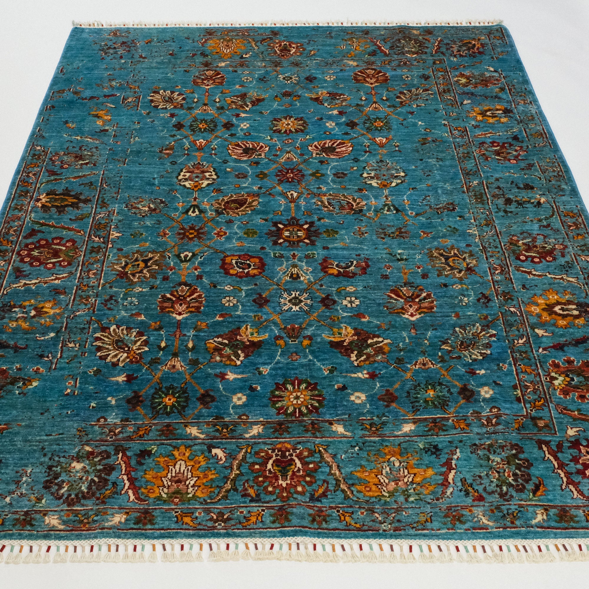 Mihman Series Hand-Woven Uşak Patterned Colorful Wool Carpet