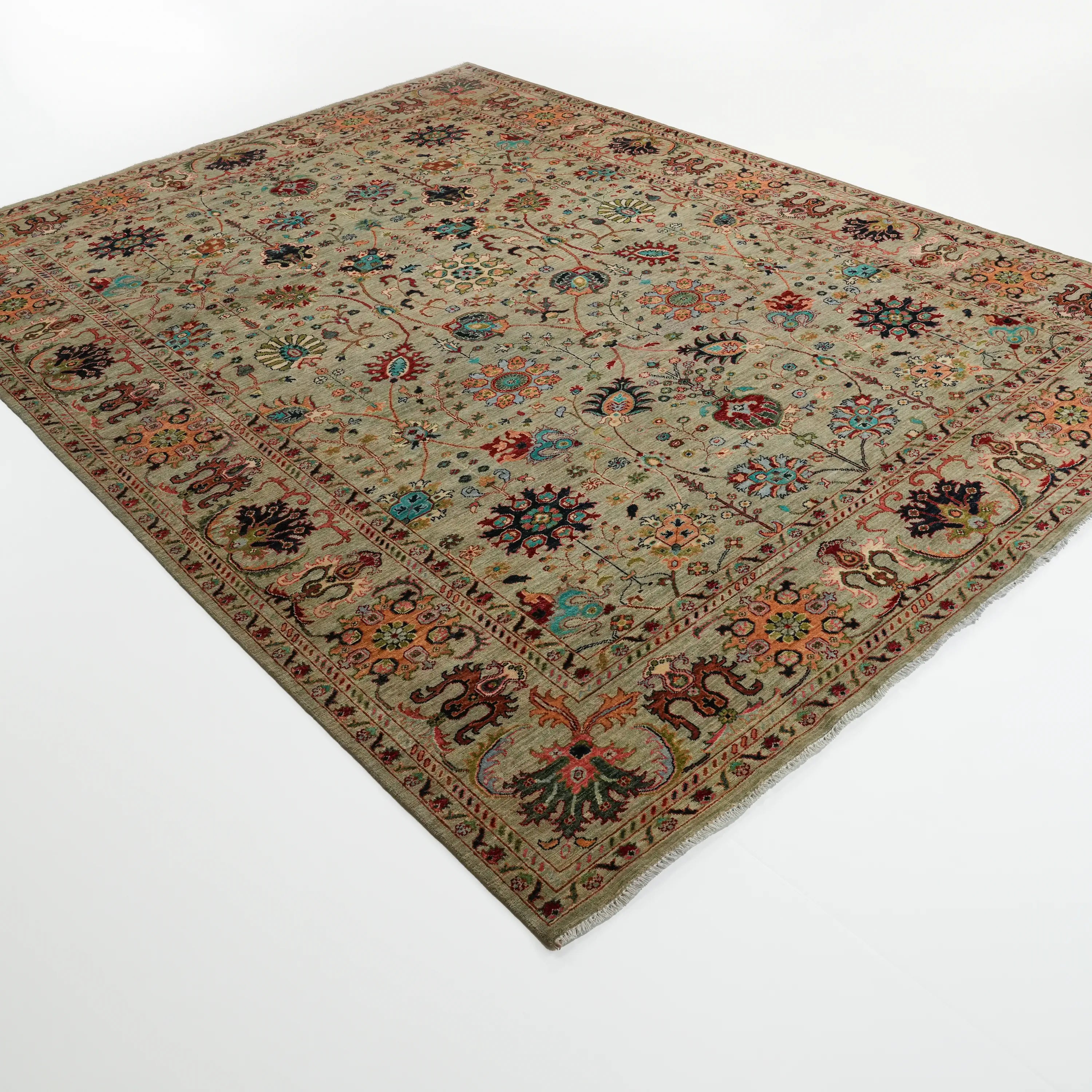 Mihman Series Handwoven Uşak Patterned Wool Mink Rug