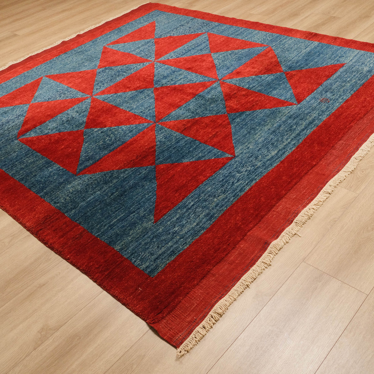 Nadide Series Handwoven Geometric Patterned Root Dyed Rug