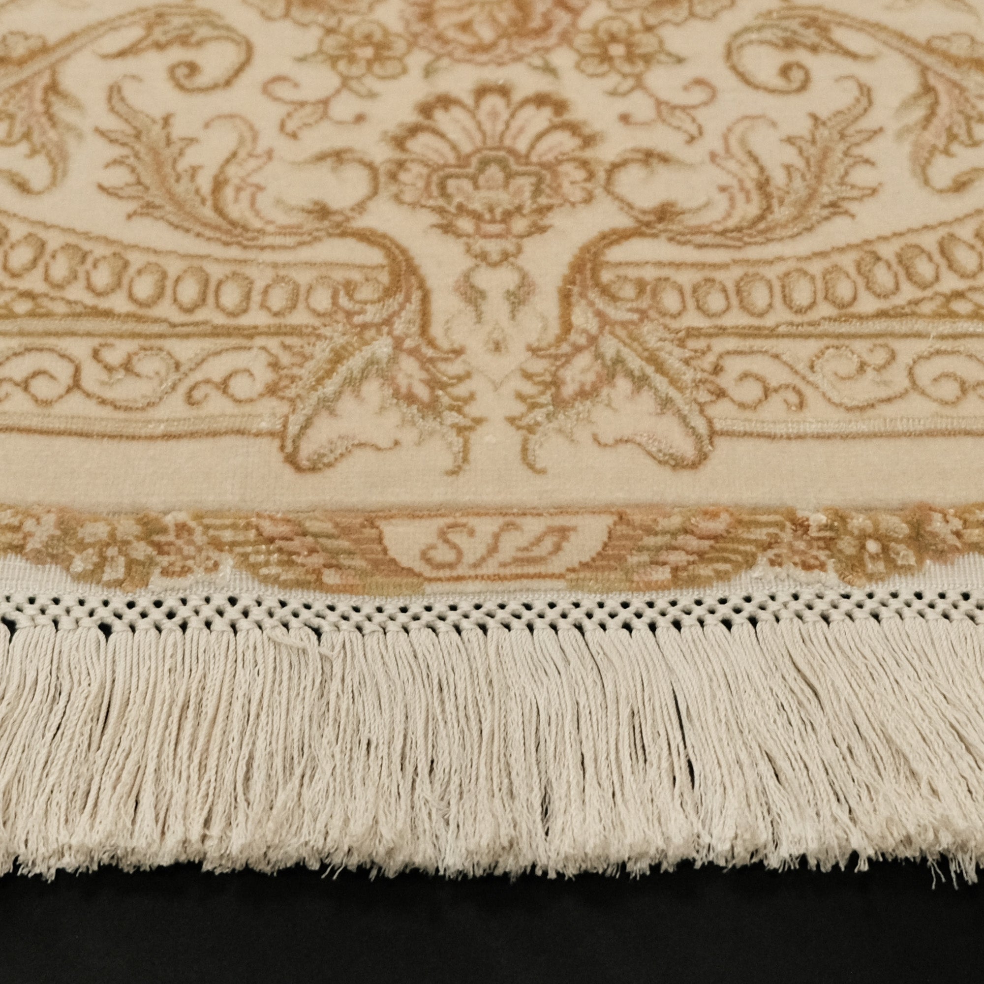 Cream Hand Woven Frame Design Carpet