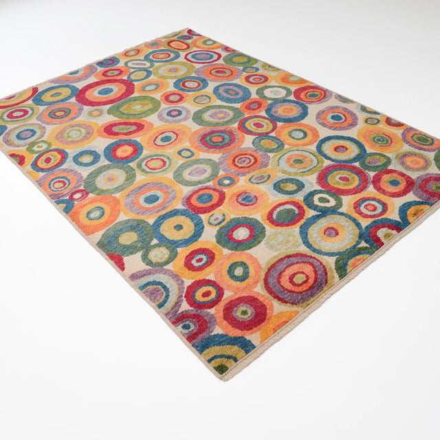 Nazar Serisi El Dokuma Soyut Desenli Rengarenk Halı, 167x232 cm — Halıcızade