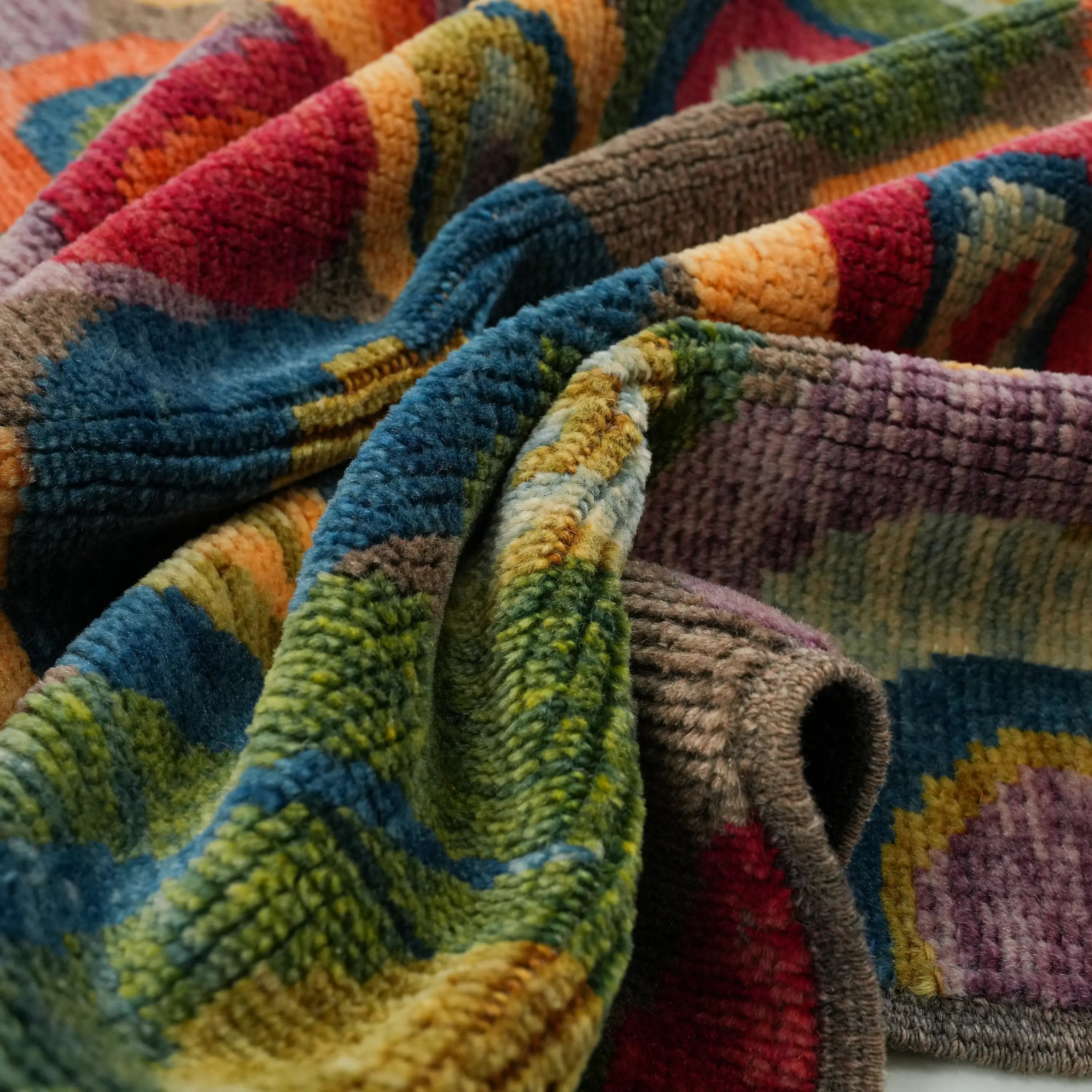 Nazar Series Handwoven Abstract Pattern Colorful Wool Rug