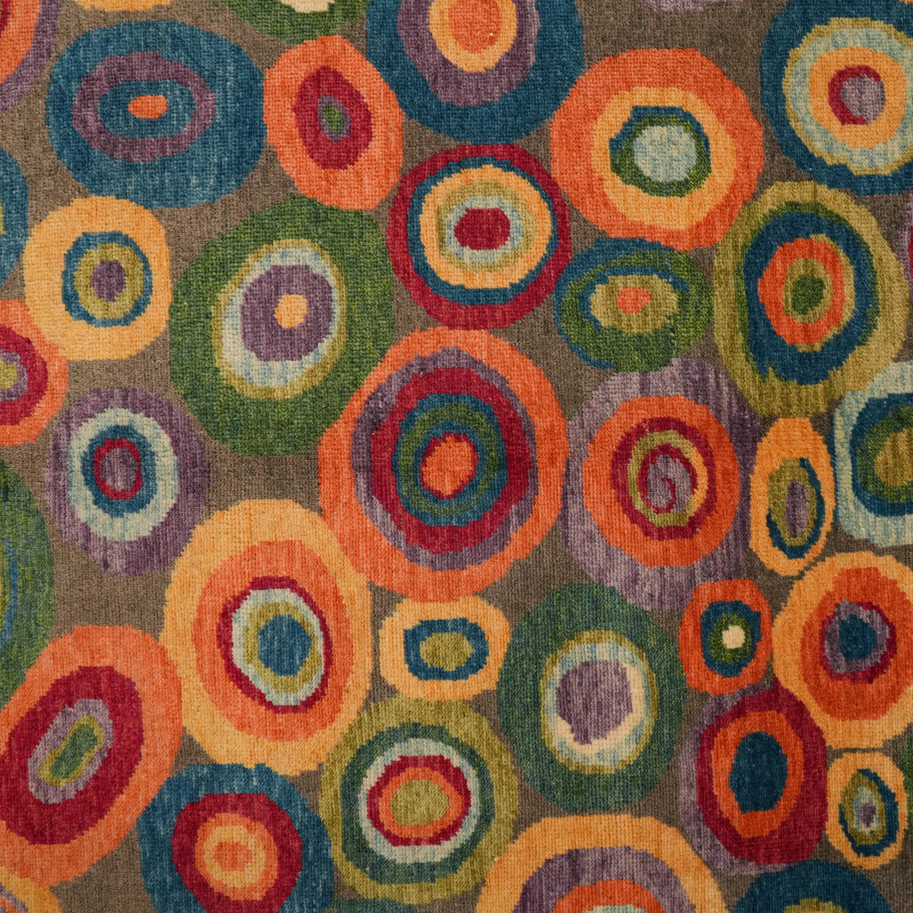 Nazar Series Handwoven Abstract Pattern Colorful Wool Rug