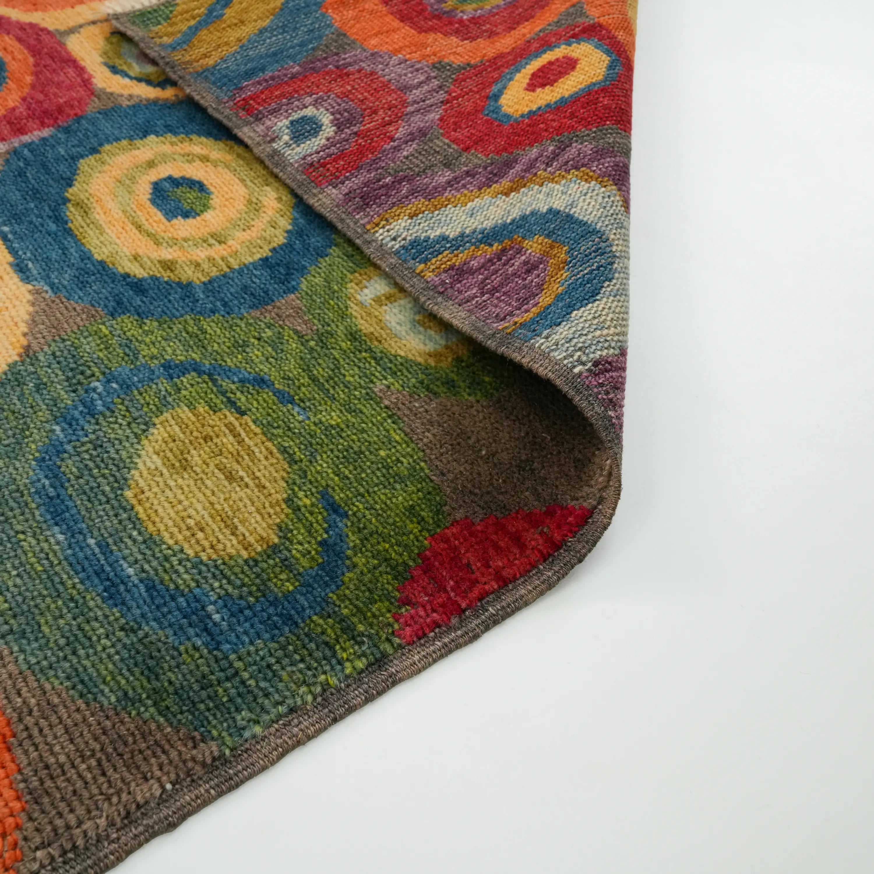 Nazar Series Handwoven Abstract Pattern Colorful Wool Rug