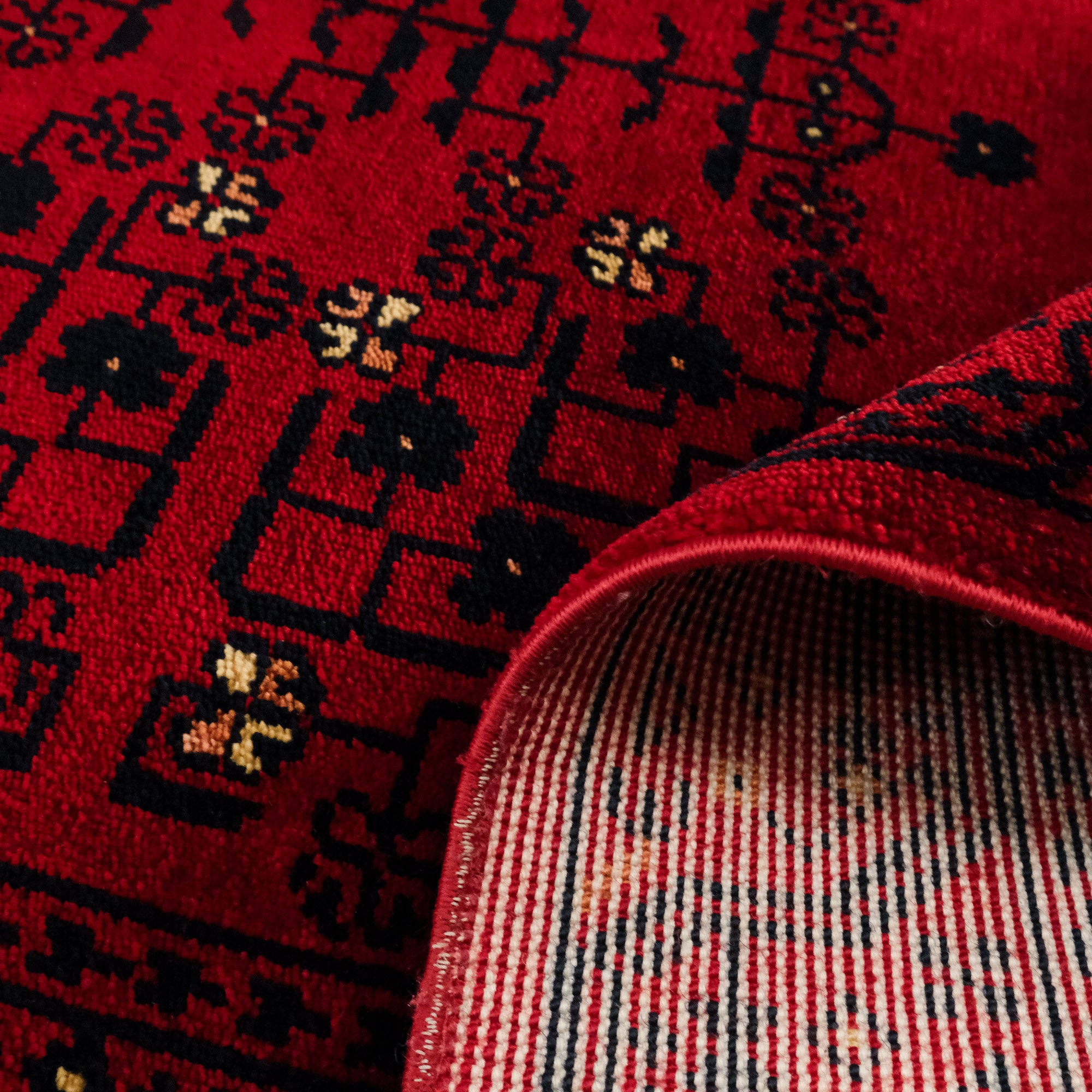 Nostalgia Afghan Design Machine Woven Carpet