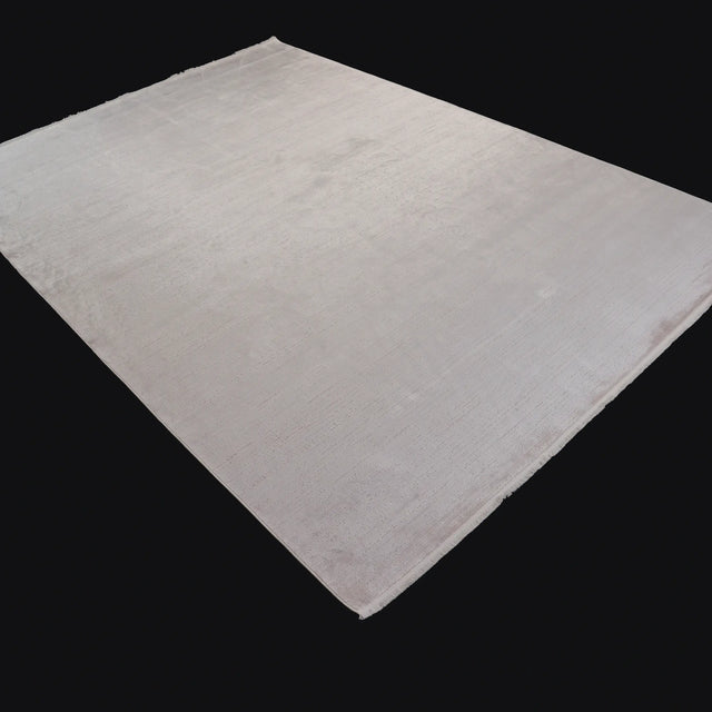 White Plain Machine-Woven Viscose Rug, Odak Series, 160×230 cm Halıcızade