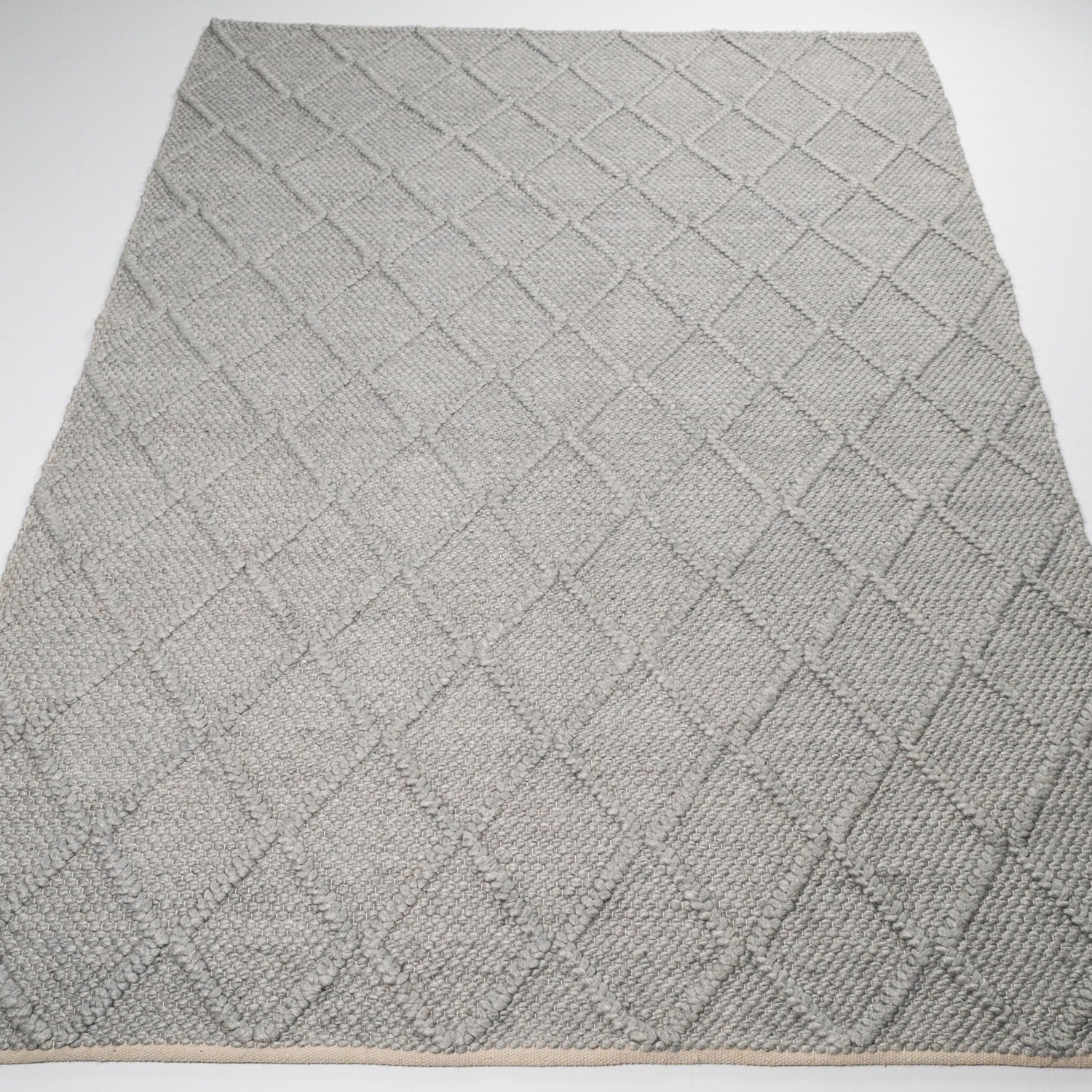 Örge Serisi El Dokuma Geometrik Desenli Gri Halı — 80x150, 80x300, 130x190, 170x240 cm