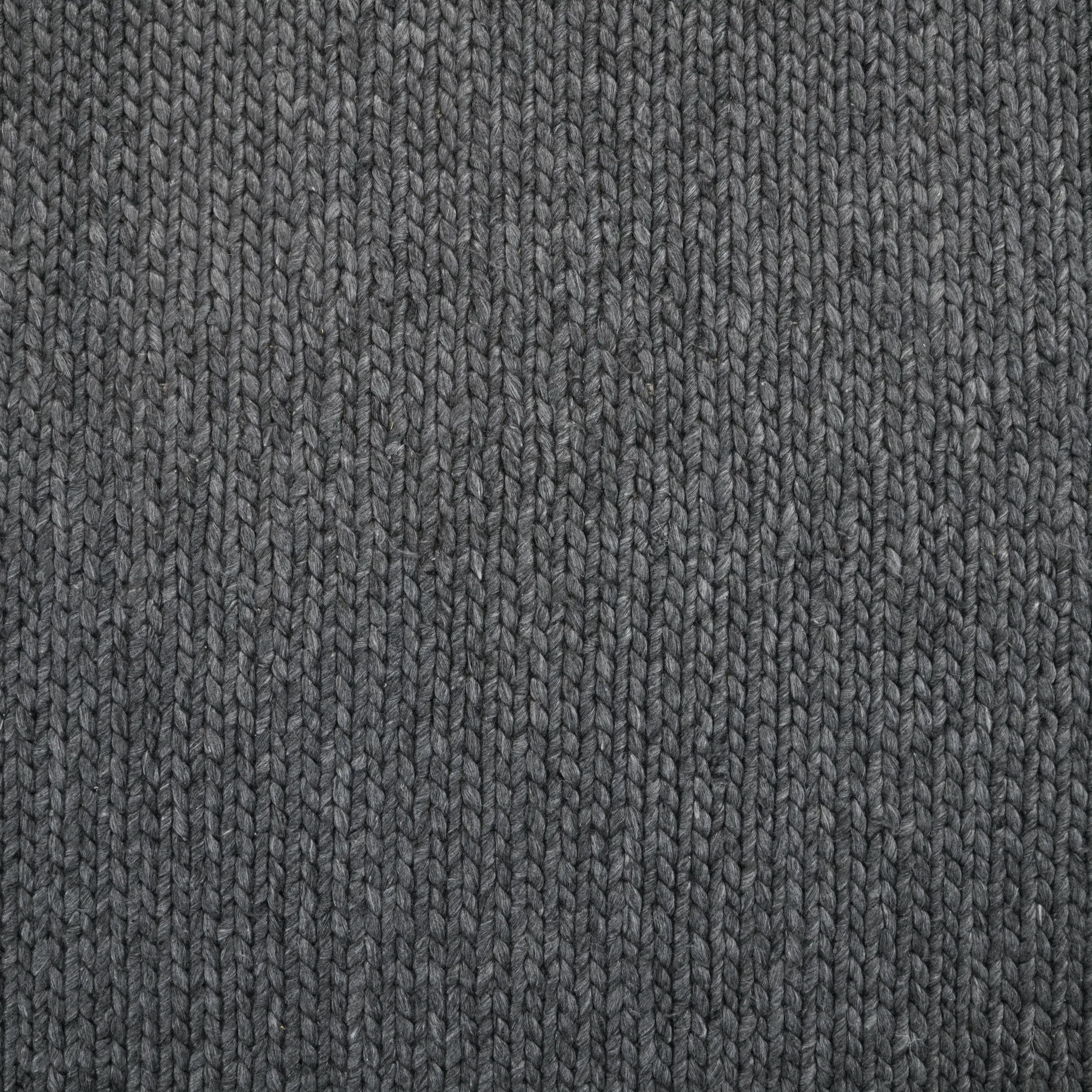 Örge Series Handwoven Striped Pattern Anthracite Wool Rug