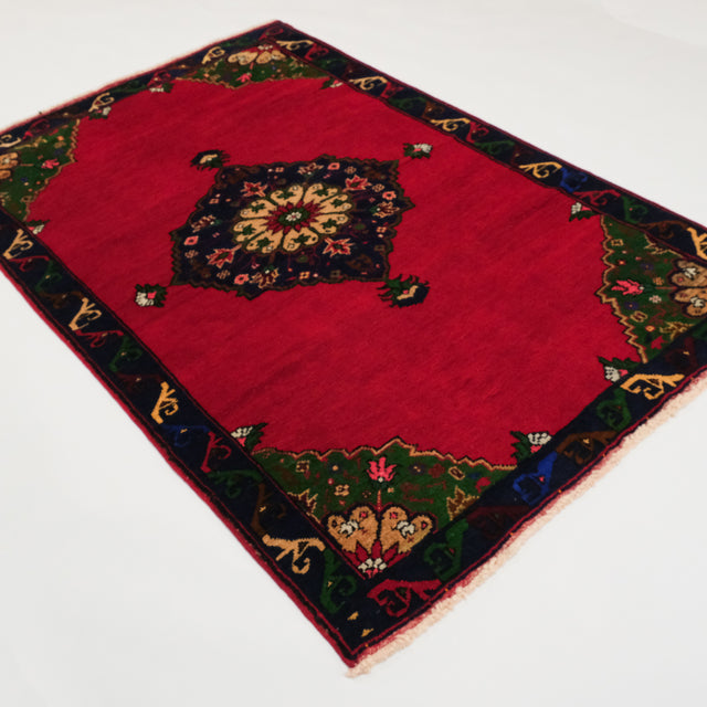 Otantik Desenli El Dokuma Yün Konya Karapınar Halısı, kırmızı, 138x205 cm — Halıcızade