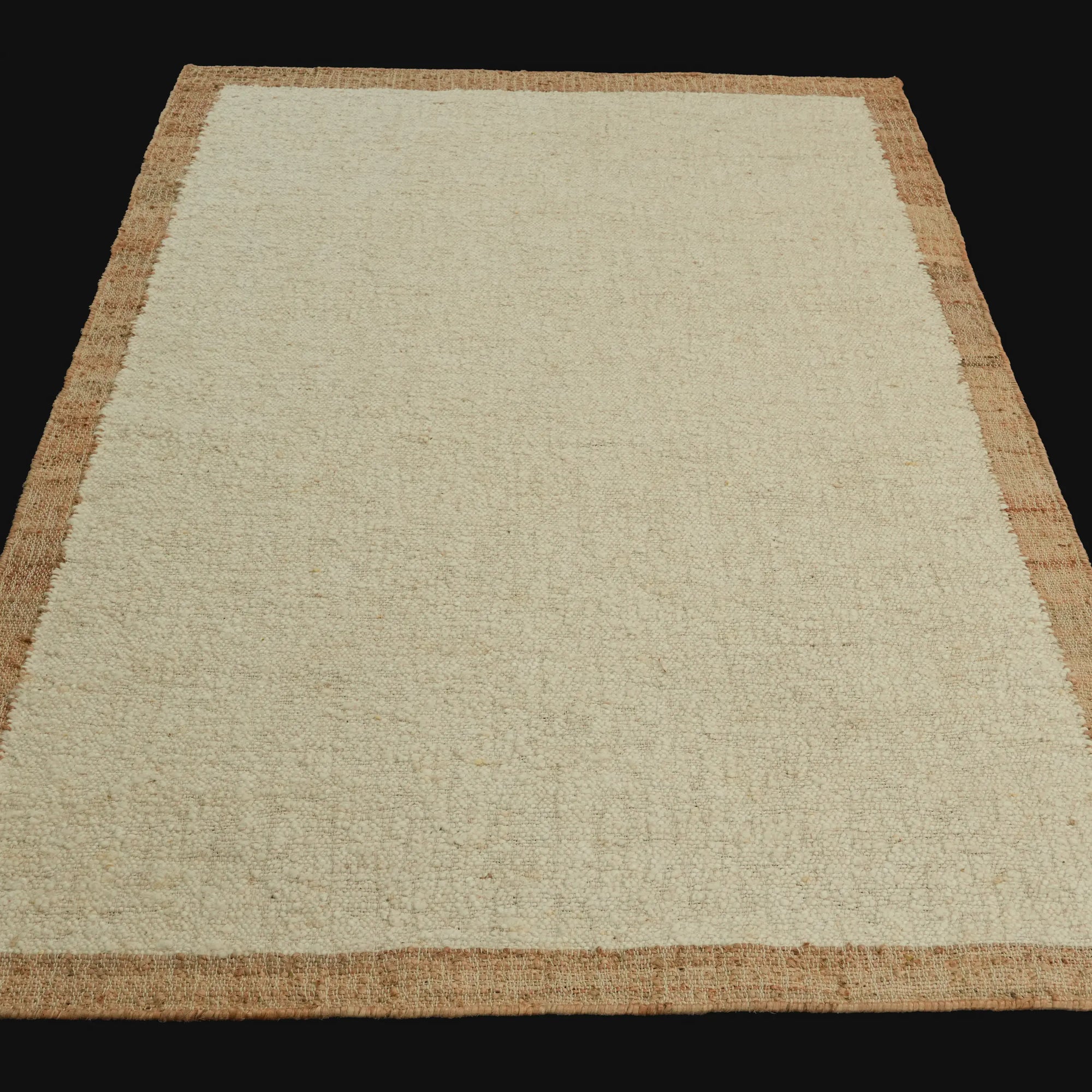 Otto Jüt Serisi El Dokuma Sade Desenli Krem Halı — 80x150, 120x180, 170x240, 200x300 cm