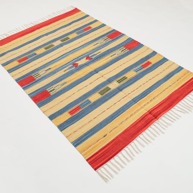 Panayır Serisi El Dokuma Anadolu Desenli Rengarenk Pamuk Kilim, 120×180 cm Translation missing: tr.hz.card.alt_brand