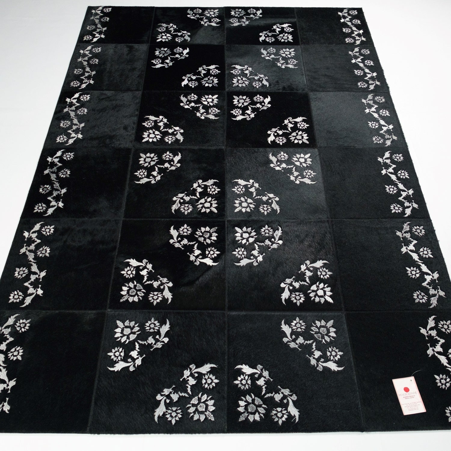 Patchwork Desenli Deri - Post Halı — 119x182 cm