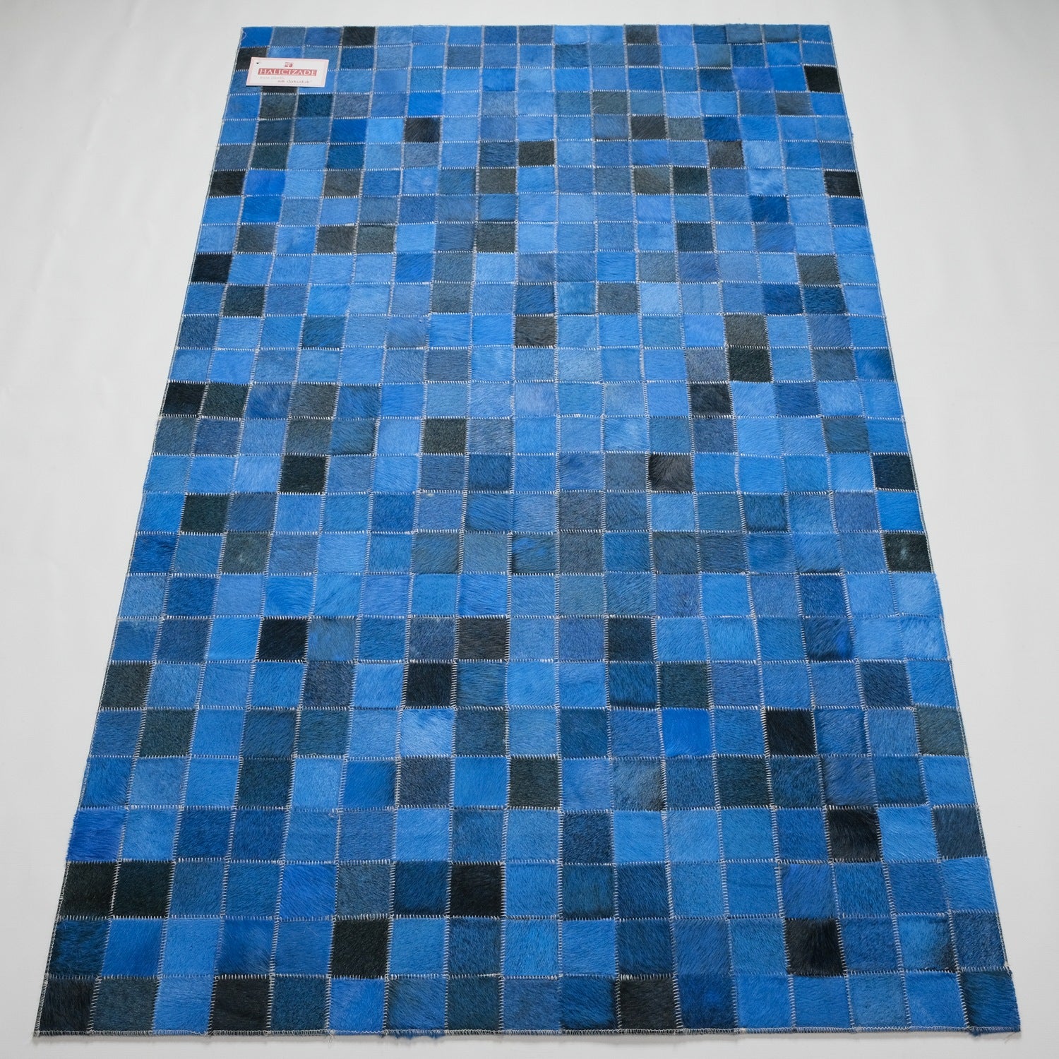 Patchwork Desenli Deri - Post Halı — 90x147 cm