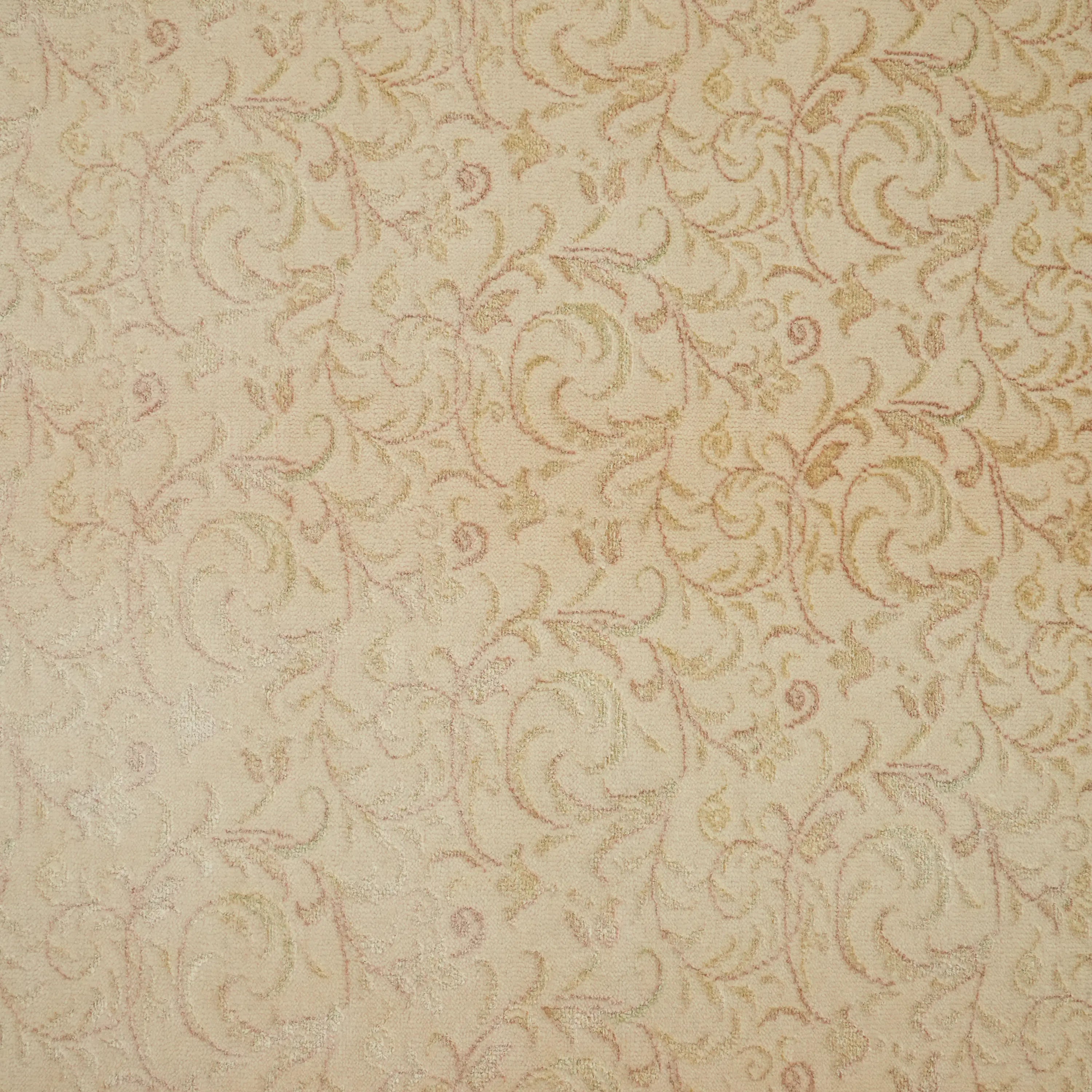 Pera Series Handwoven Frame Patterned Cream Wool Rug