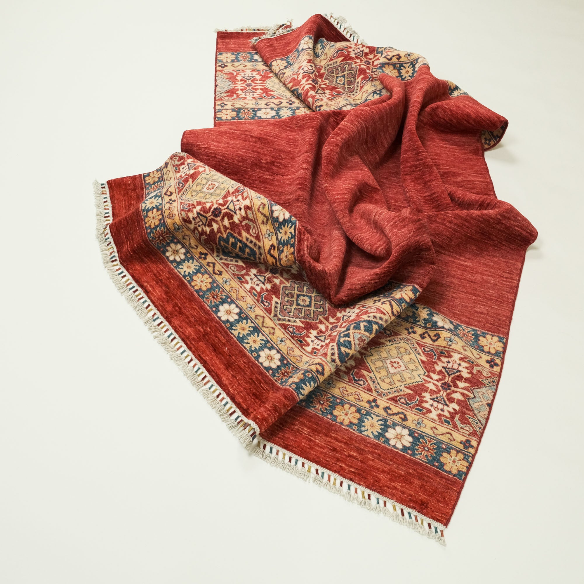 Pinhan Serisi El Dokuma Anadolu Desenli Kırmızı Halı