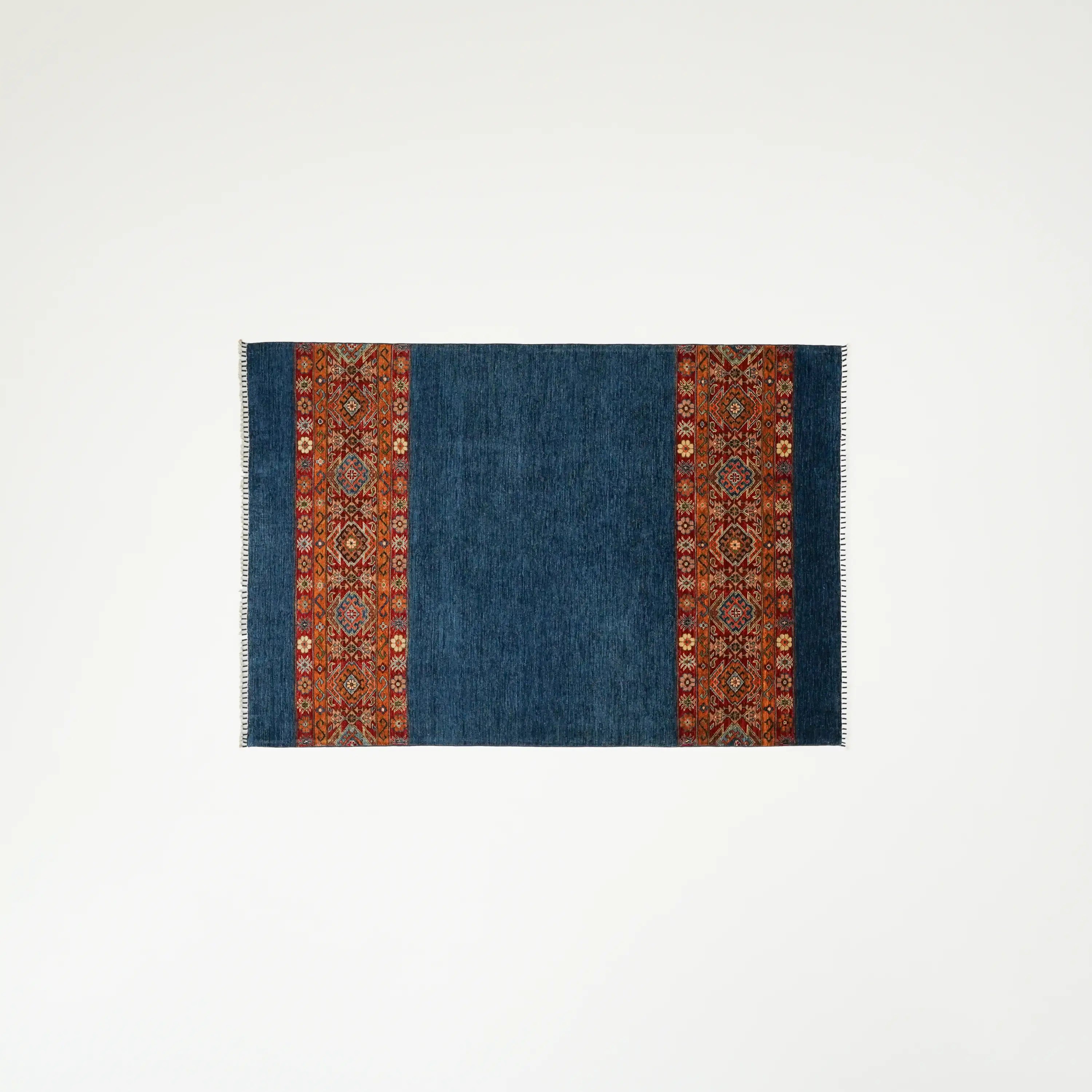 Pinhan Serisi El Dokuma Anadolu Desenli Mavi Halı