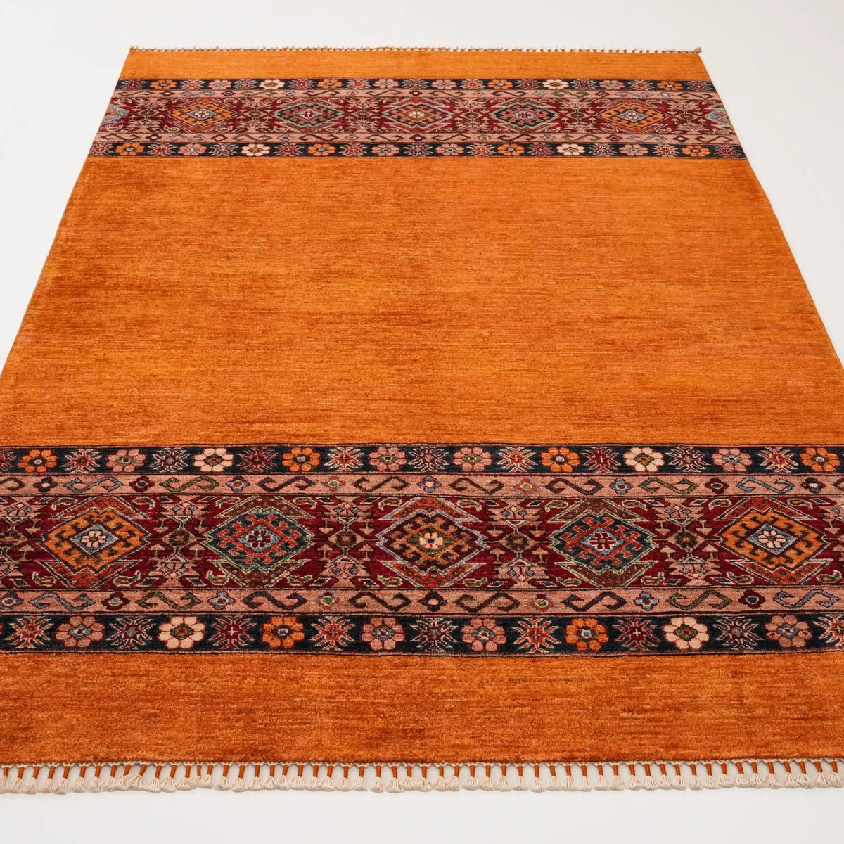 Pinhan Serisi El Dokuma Anadolu Desenli Yün Sarı Halı — 79x156, 163x243, 244x344 cm