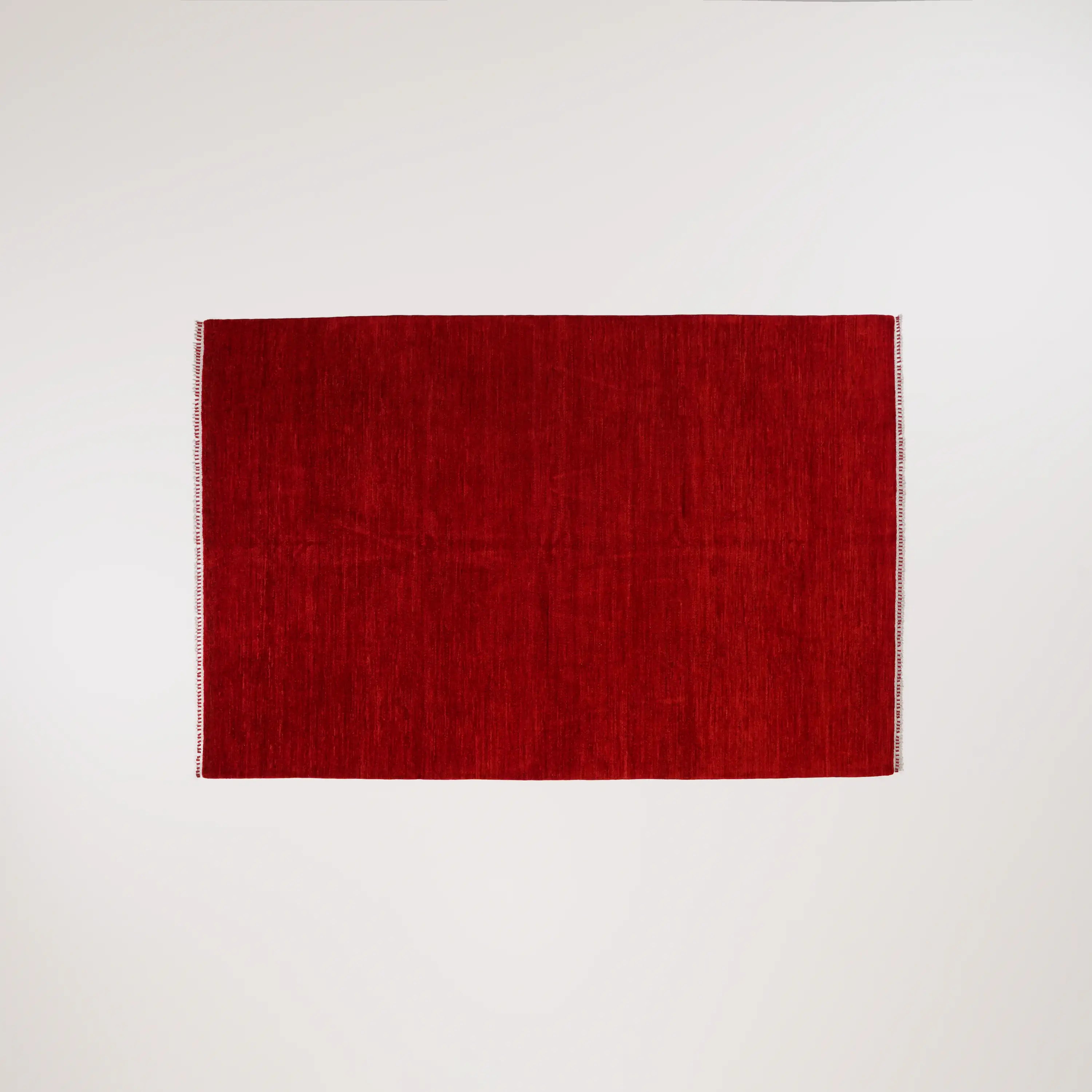 Pinhan Series Handwoven Plain Pattern Wool Red Rug