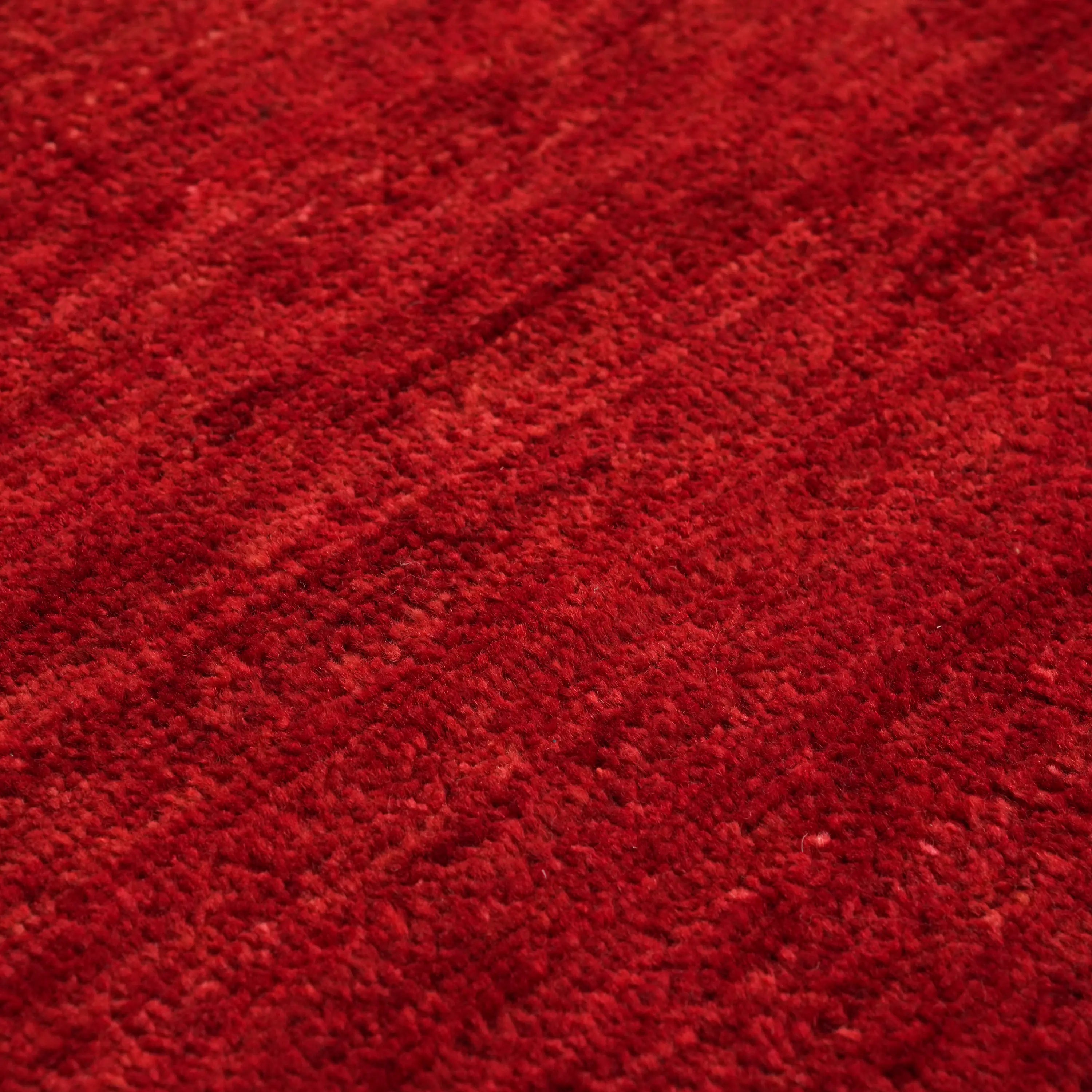 Pinhan Series Handwoven Plain Pattern Wool Red Rug