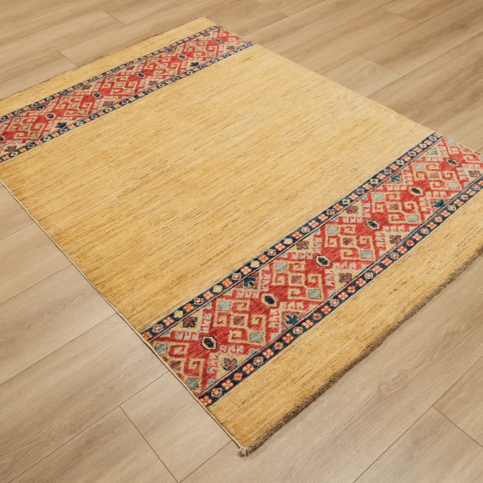 Pinhan Serisi Etnik Desenli El Dokuma Krem Anadolu Halısı, 125x179 cm — Halıcızade
