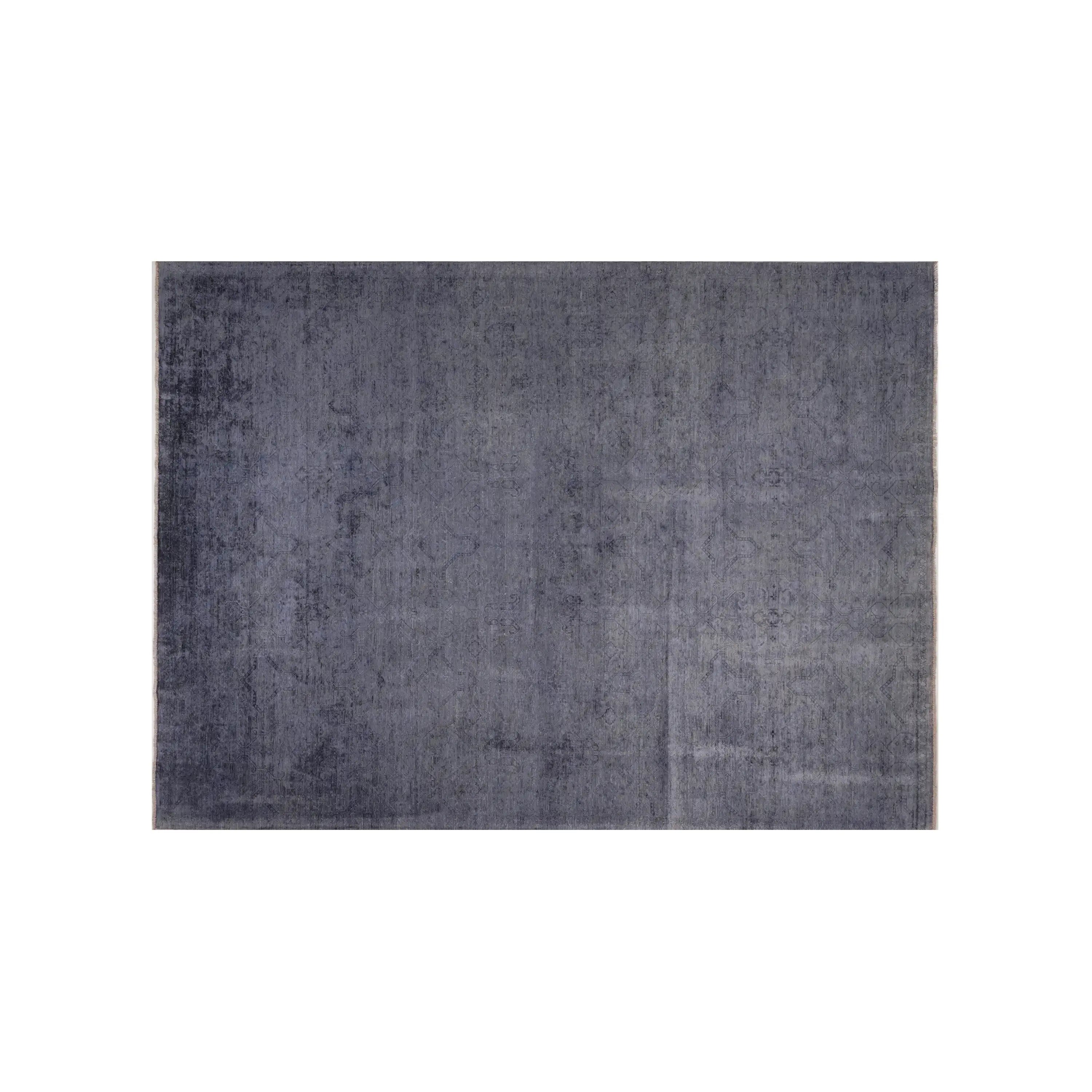 Retro Series Handwoven Vintage Pattern Anthracite Wool Rug