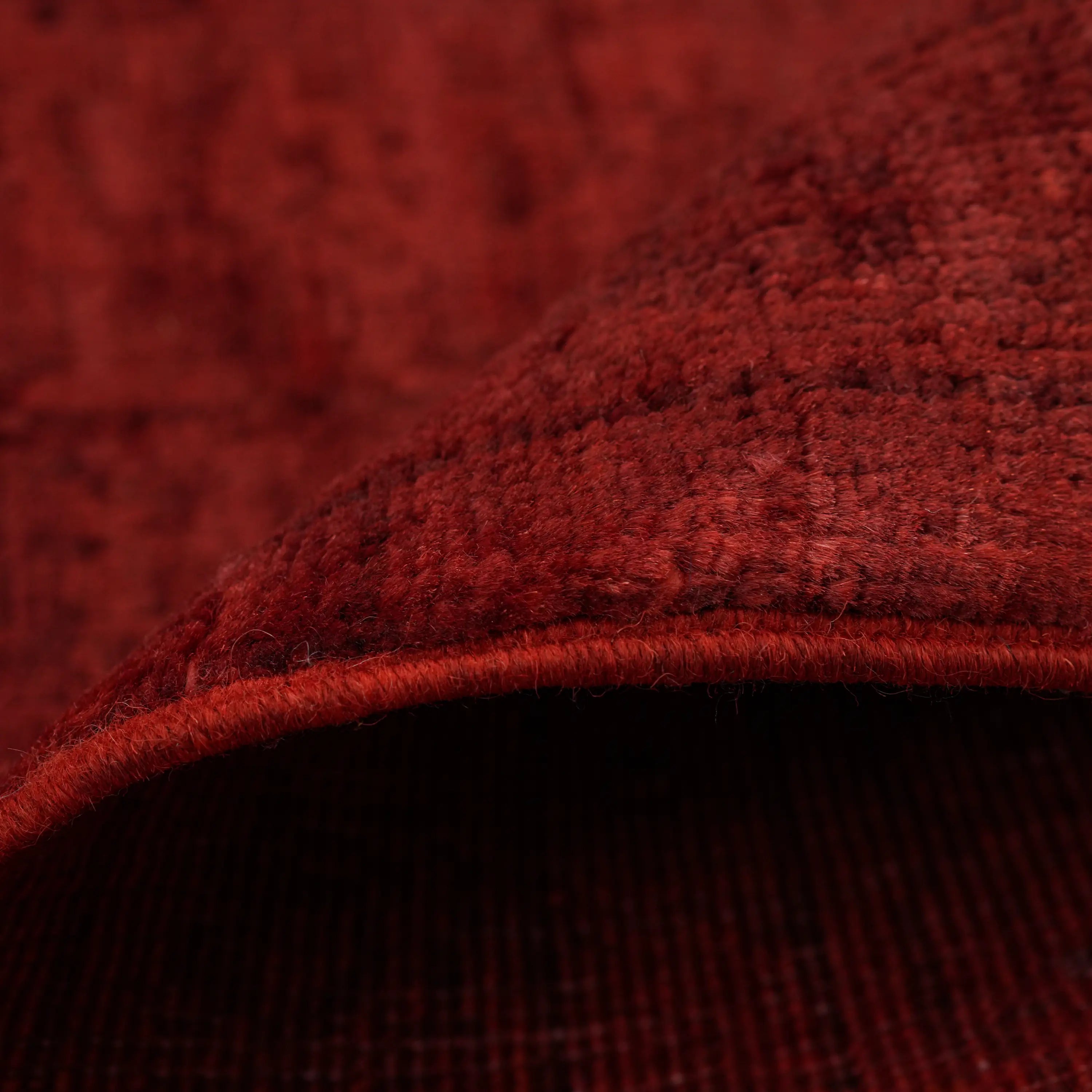 Retro Series Handwoven Vintage Patterned Red Wool Rug