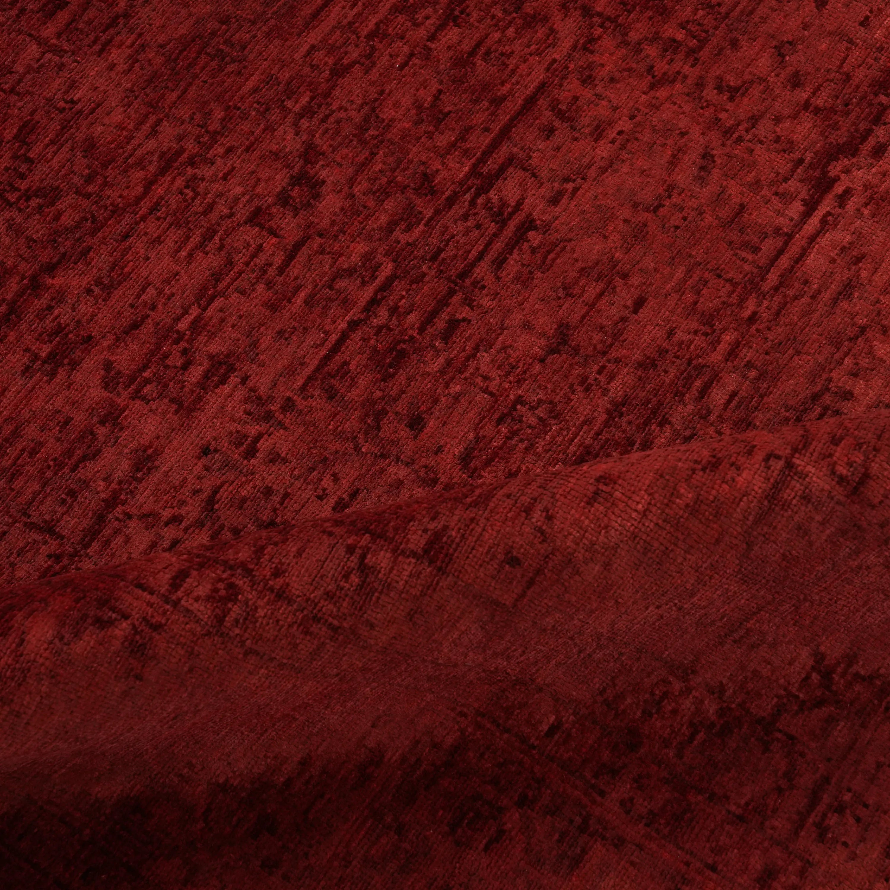 Retro Series Handwoven Vintage Patterned Red Wool Rug