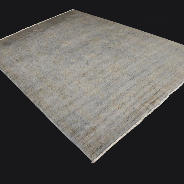 Retro Serisi El Dokuma Vintage Desenli Yün Gri Halı, 207x293 – 253x300 cm — Halıcızade