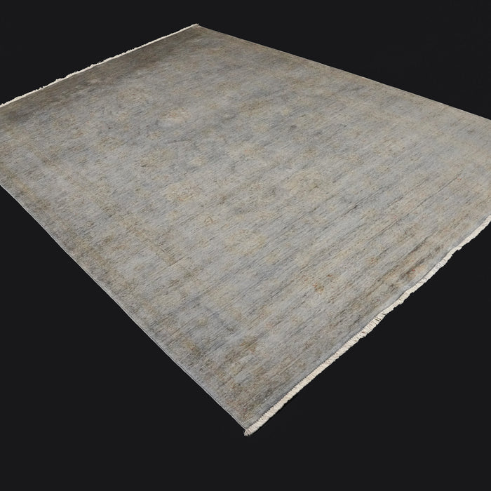 Retro Serisi El Dokuma Vintage Desenli Yün Gri Halı, 207x293 – 253x300 cm — Halıcızade