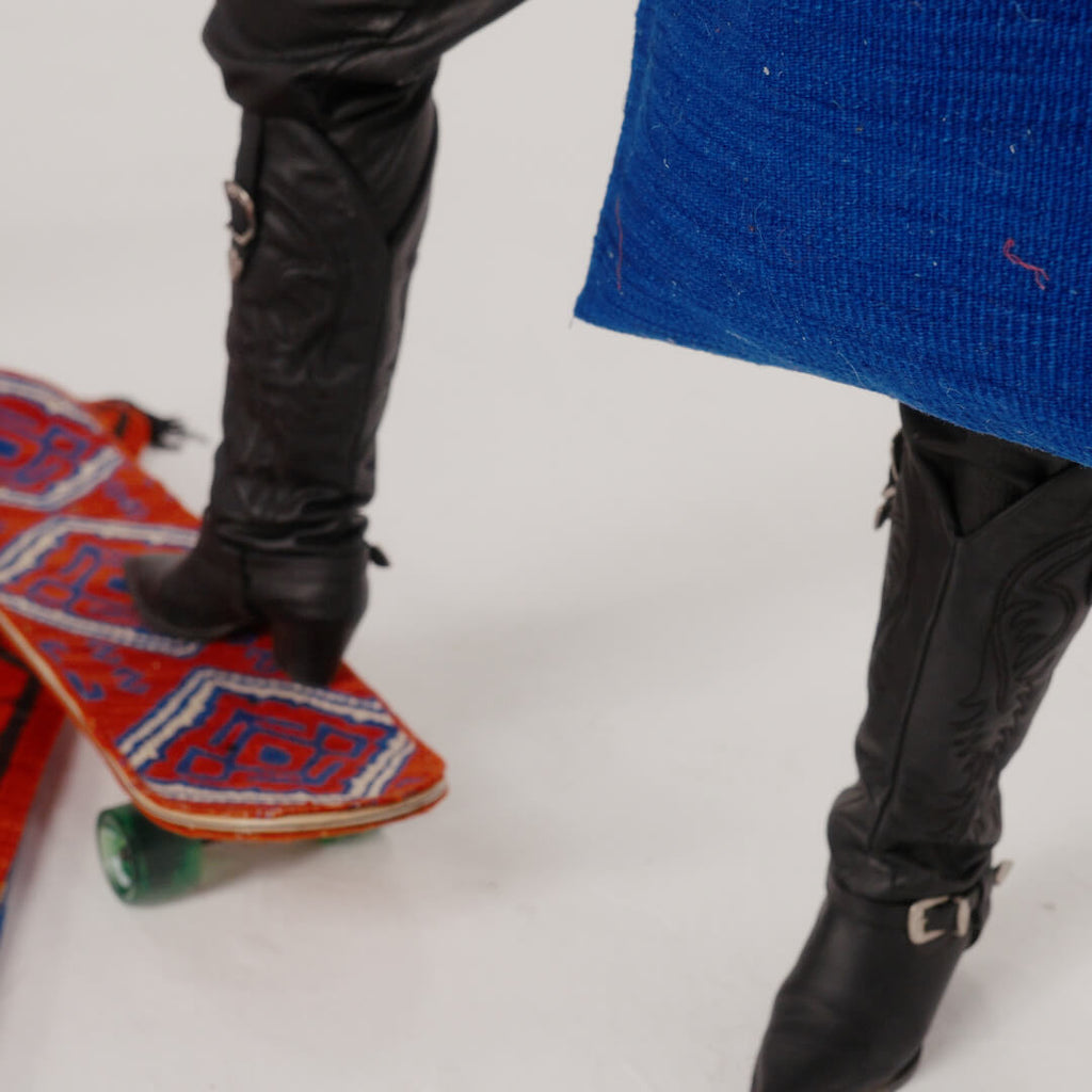 Caché Istanbul Saçak Rug Bag Mavi Kilim Çanta