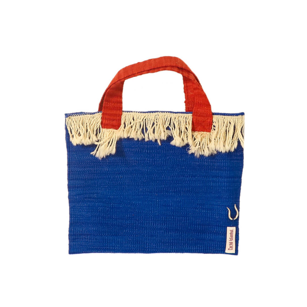 Caché Istanbul Saçak Rug Bag Mavi Kilim Çanta