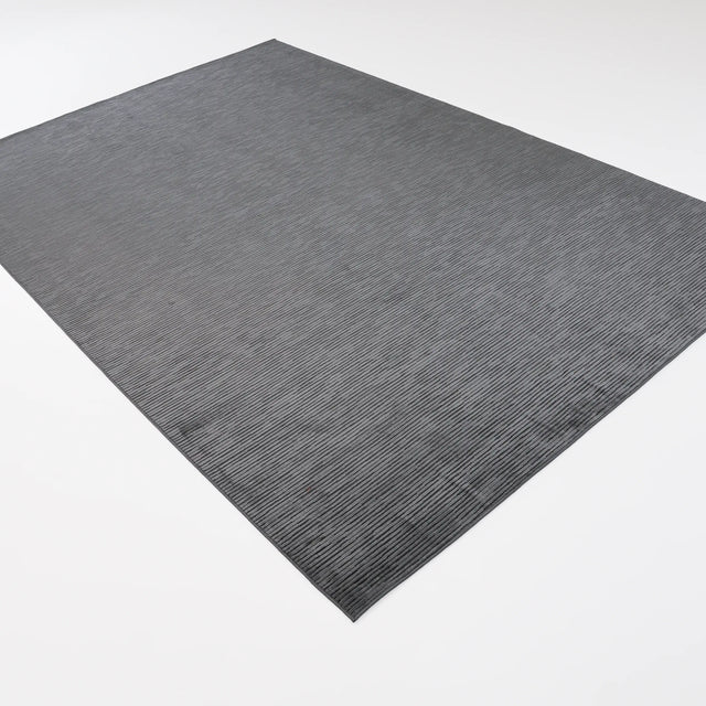 Sade Desenli Antrasit Viskon Halı, 200x300 cm — Halıcızade