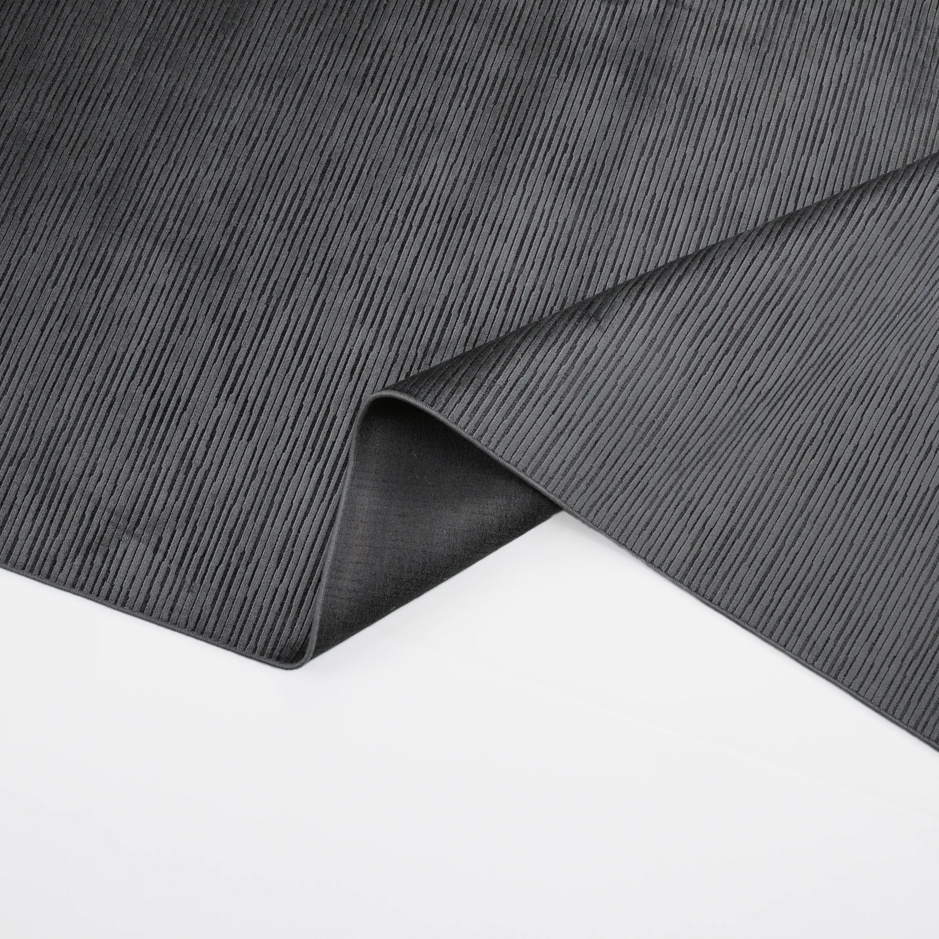 Simple Patterned Anthracite Viscose Rug